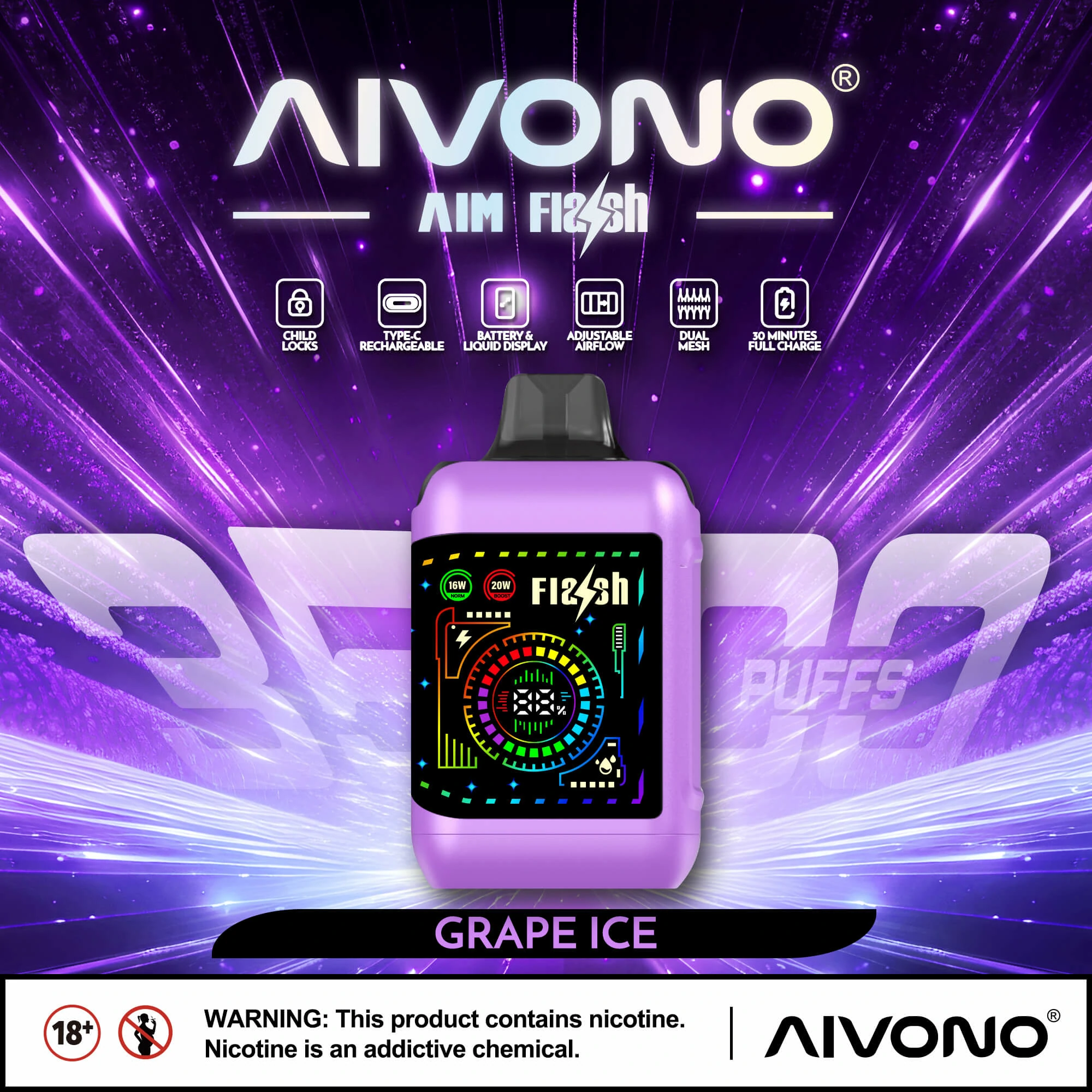 AIVONO FLASH 35000 35K Boccate Dual Mesh Svapo monouso - image 15