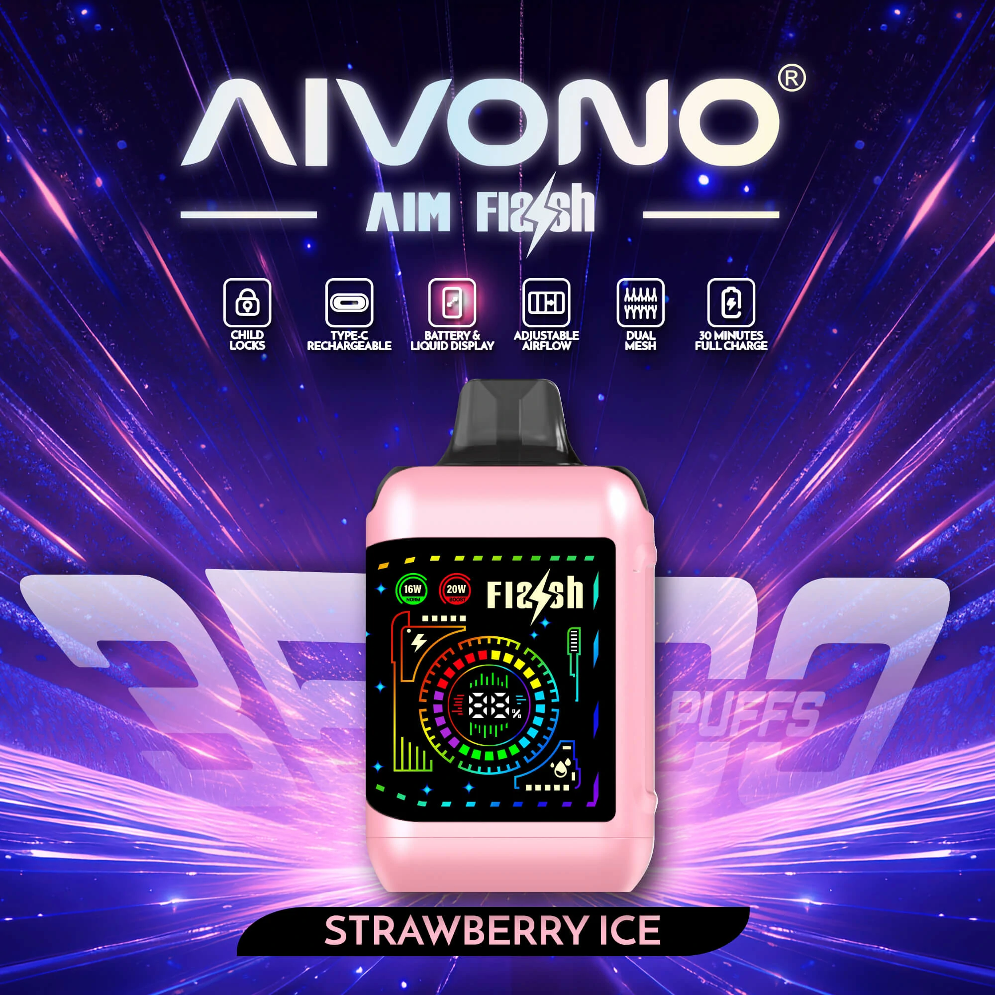 AIVONO FLASH 35000 35K Boccate Dual Mesh Svapo monouso - image 3