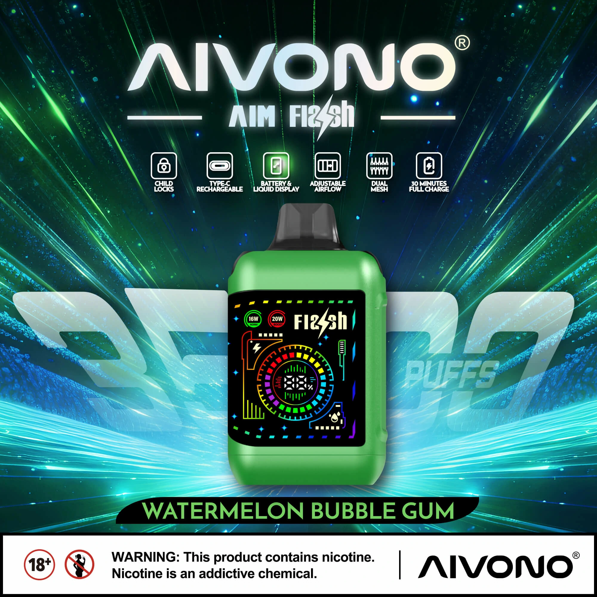 AIVONO FLASH 35000 35K Boccate Dual Mesh Svapo monouso - image 11