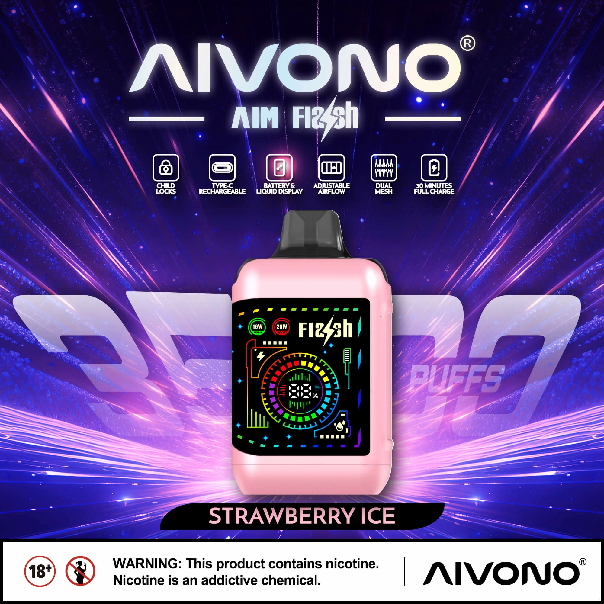 AIVONO FLASH 35000 35K Boccate Dual Mesh Svapo monouso - image 7