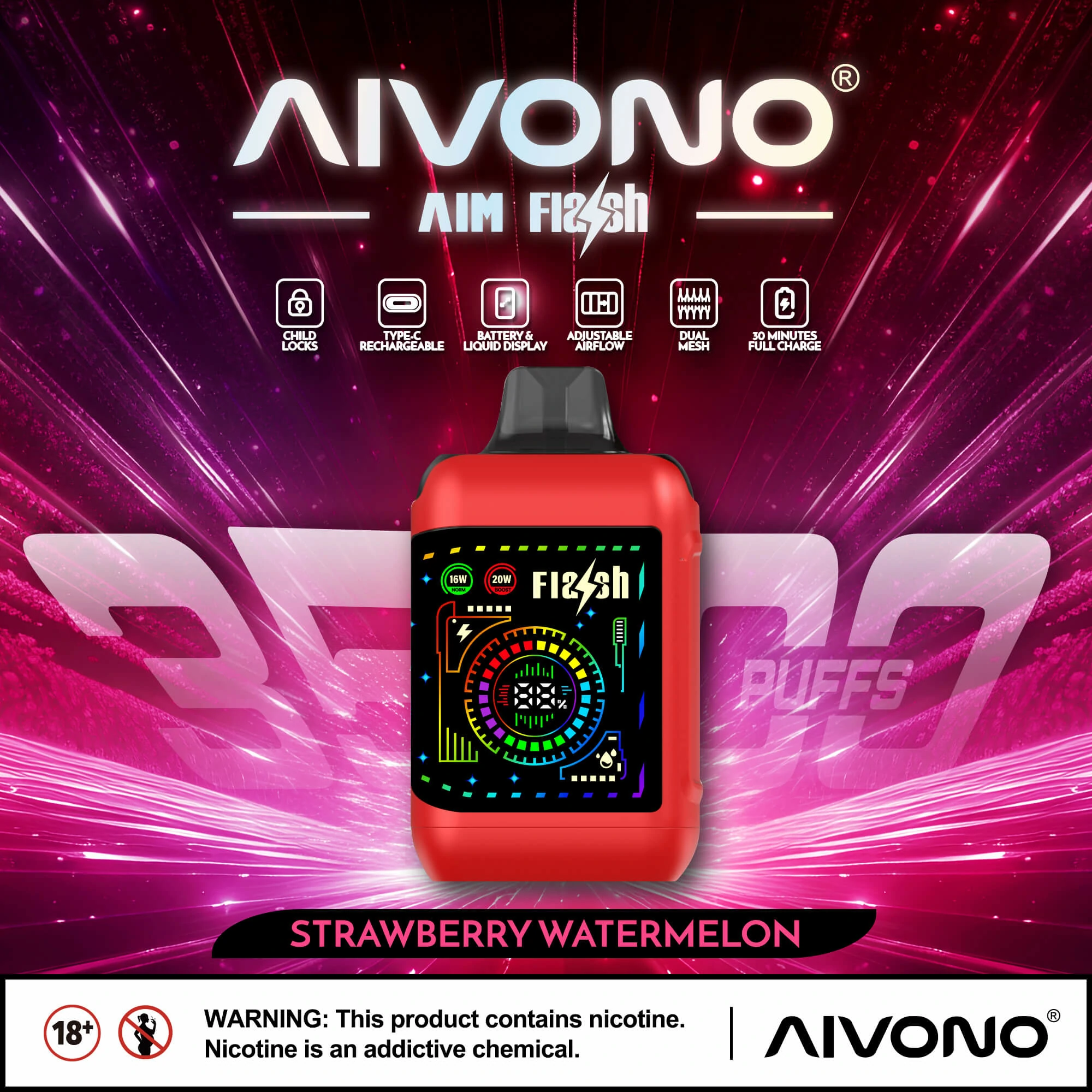 AIVONO FLASH 35000 35K Boccate Dual Mesh Svapo monouso - image 5