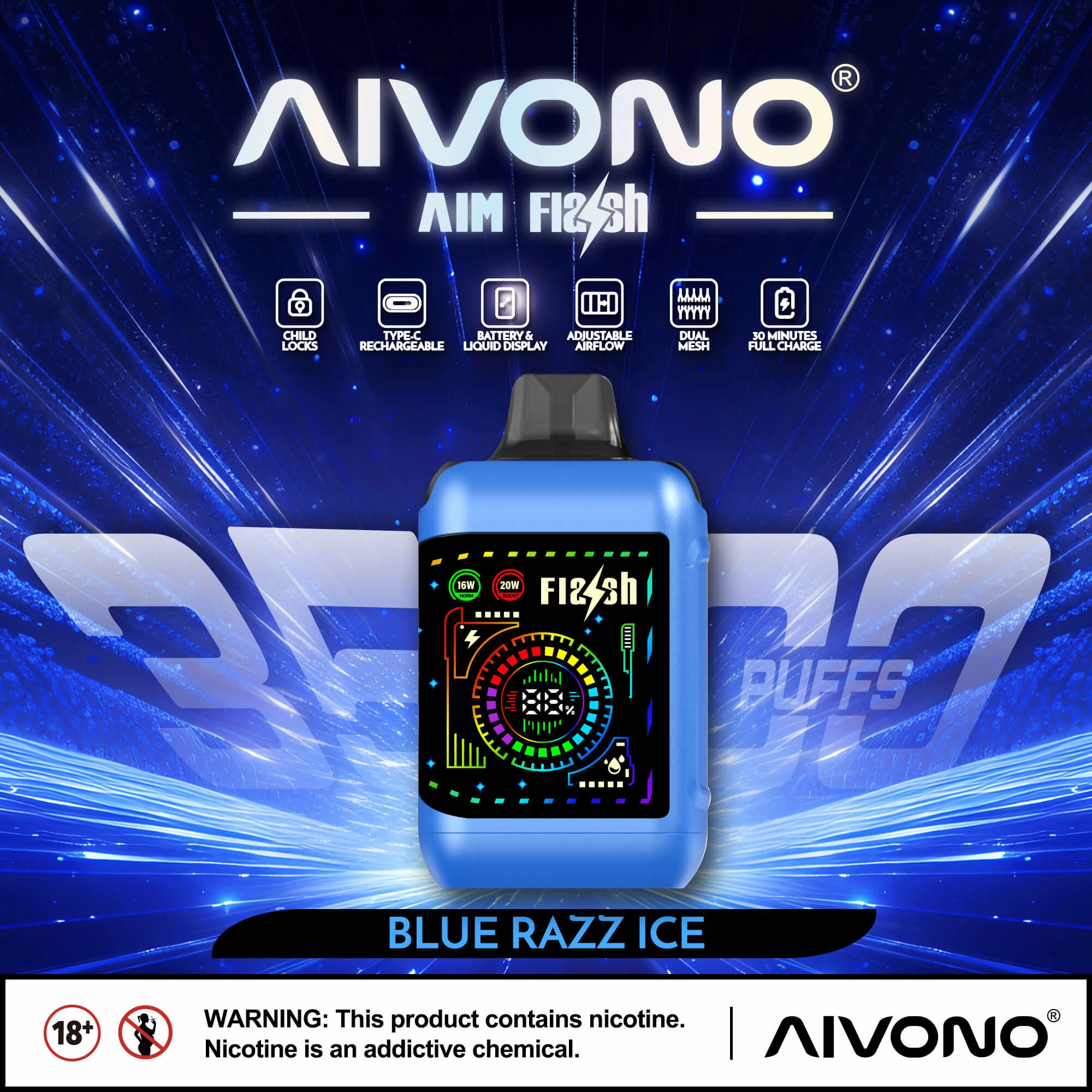 AIVONO FLASH 35000 35K Boccate Dual Mesh Svapo monouso - image 8