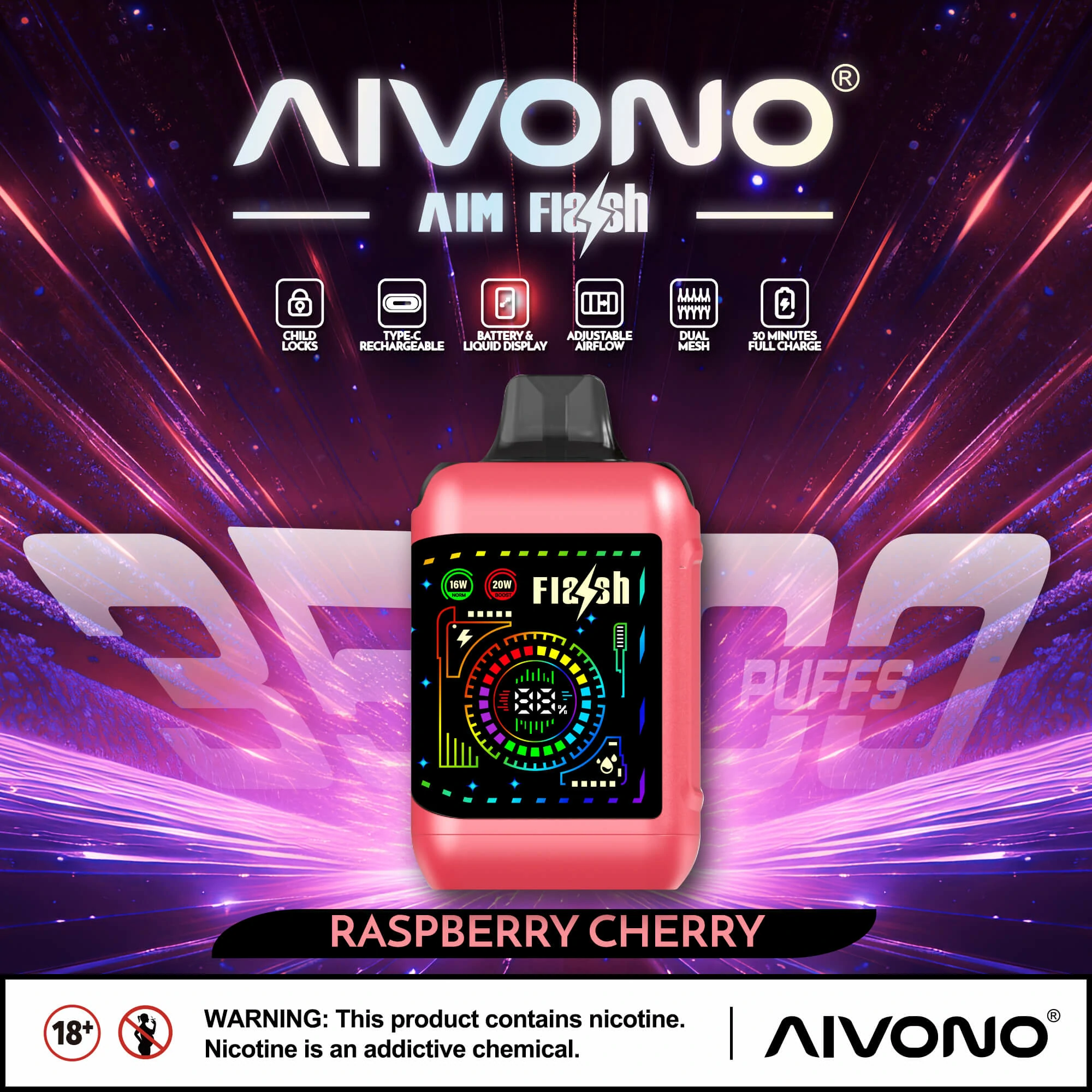 AIVONO FLASH 35000 35K Boccate Dual Mesh Svapo monouso - image 4