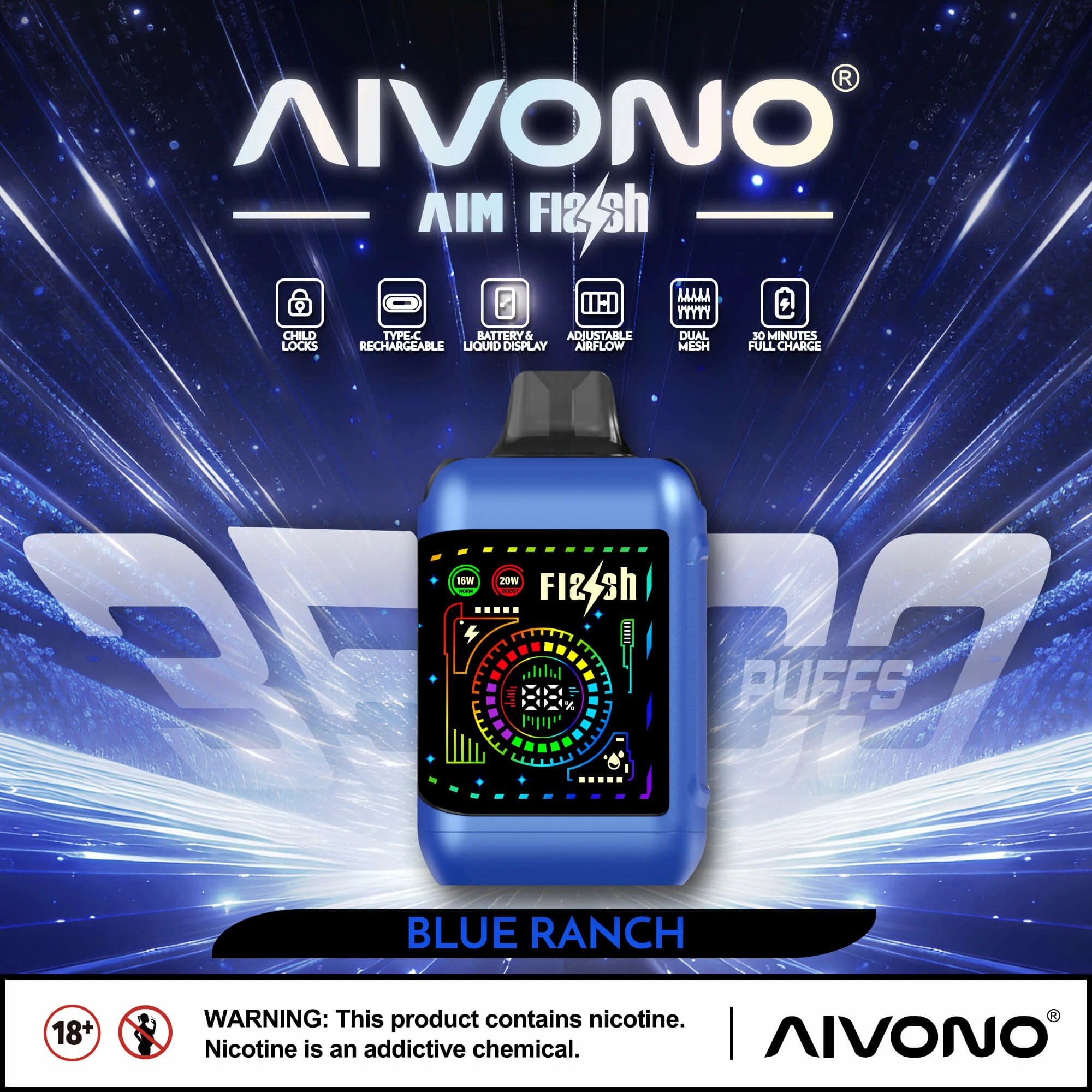 AIVONO FLASH 35000 35K Boccate Dual Mesh Svapo monouso - image 9
