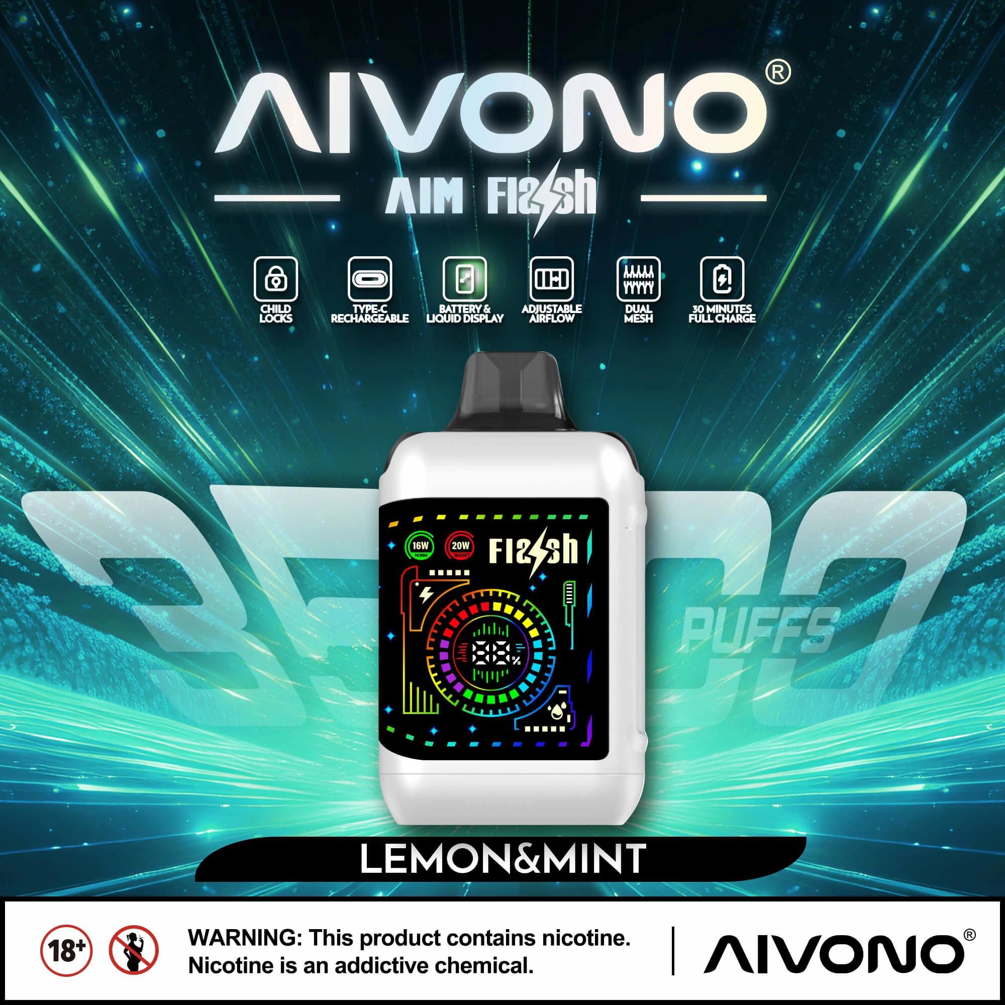 AIVONO FLASH 35000 35K Boccate Dual Mesh Svapo monouso - image 6