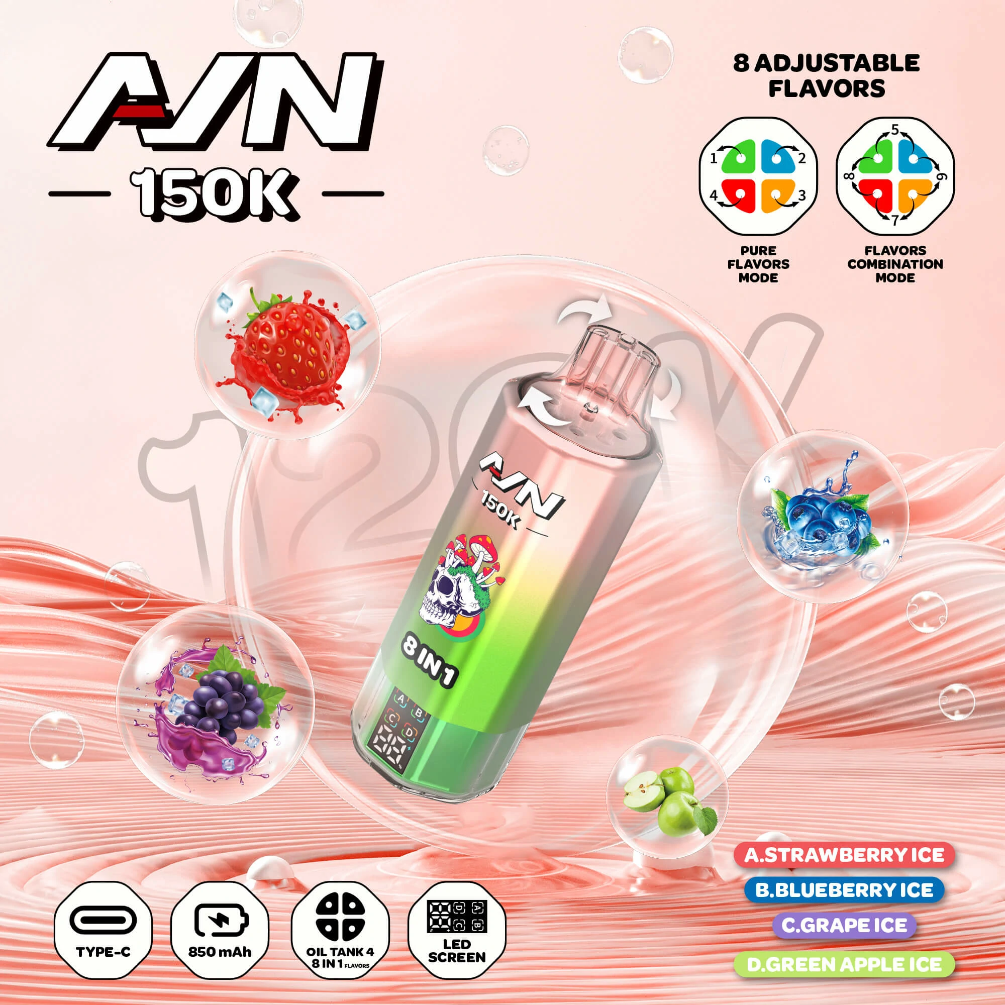 AIVONO AIM AVN 150000 150K Boccate schermo LED svapo monouso - image 4