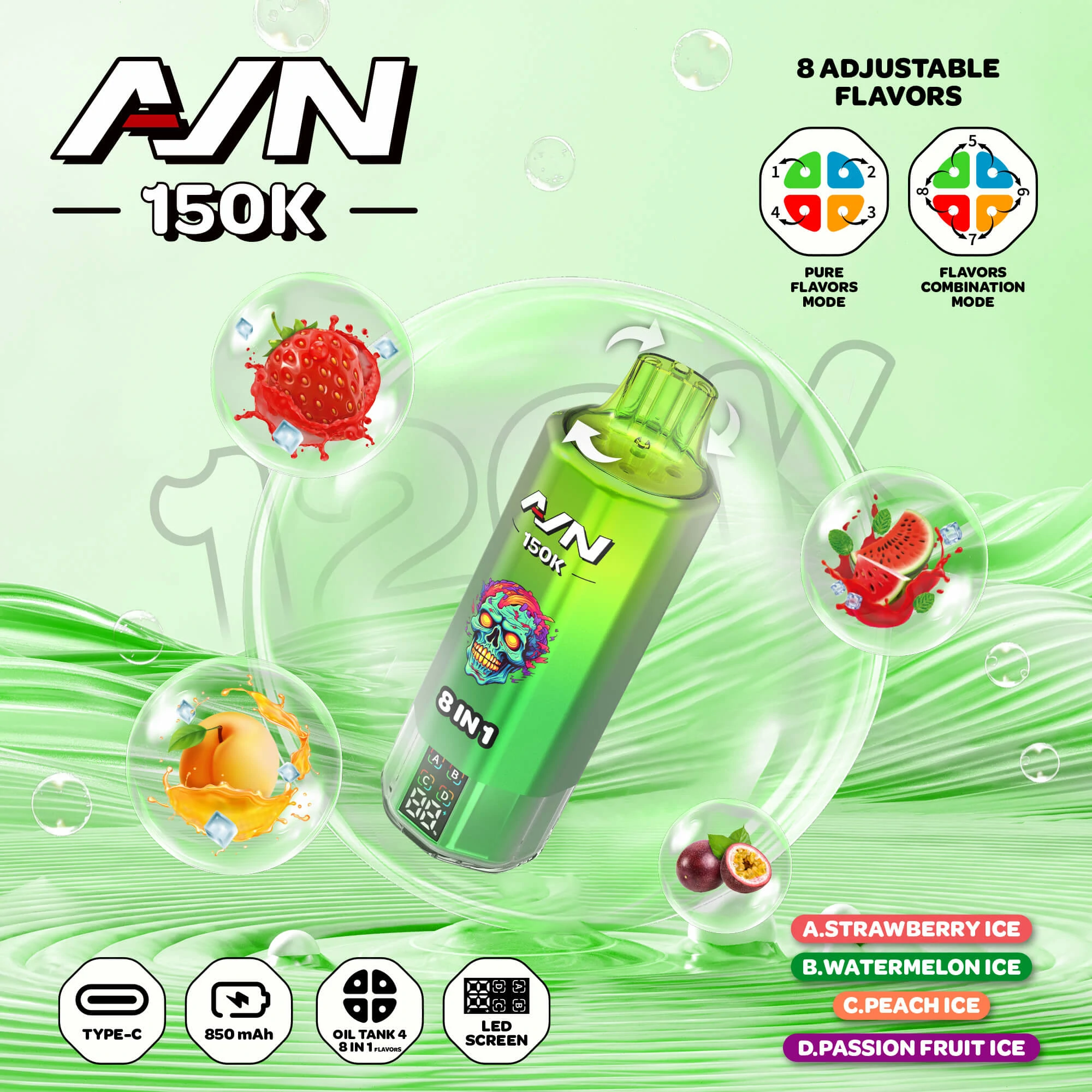 AIVONO AIM AVN 150000 150K Boccate schermo LED svapo monouso - image 2