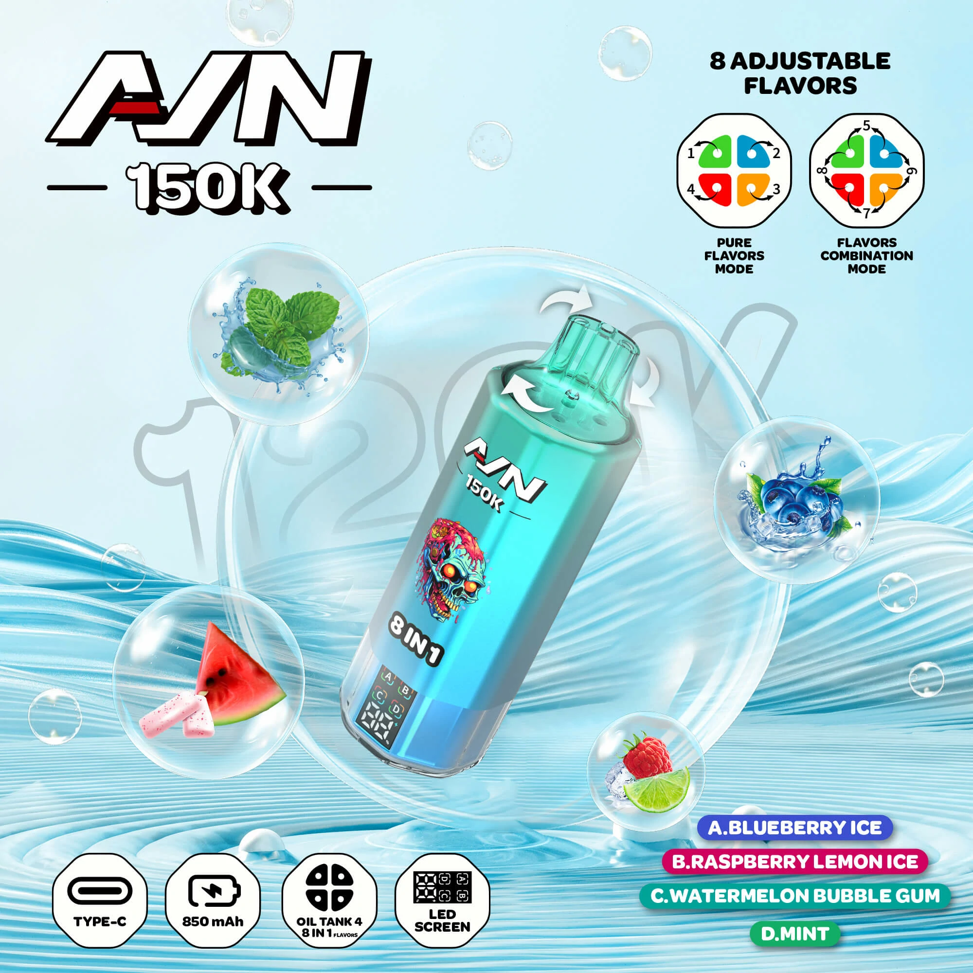 AIVONO AIM AVN 150000 150K Boccate schermo LED svapo monouso - image 5