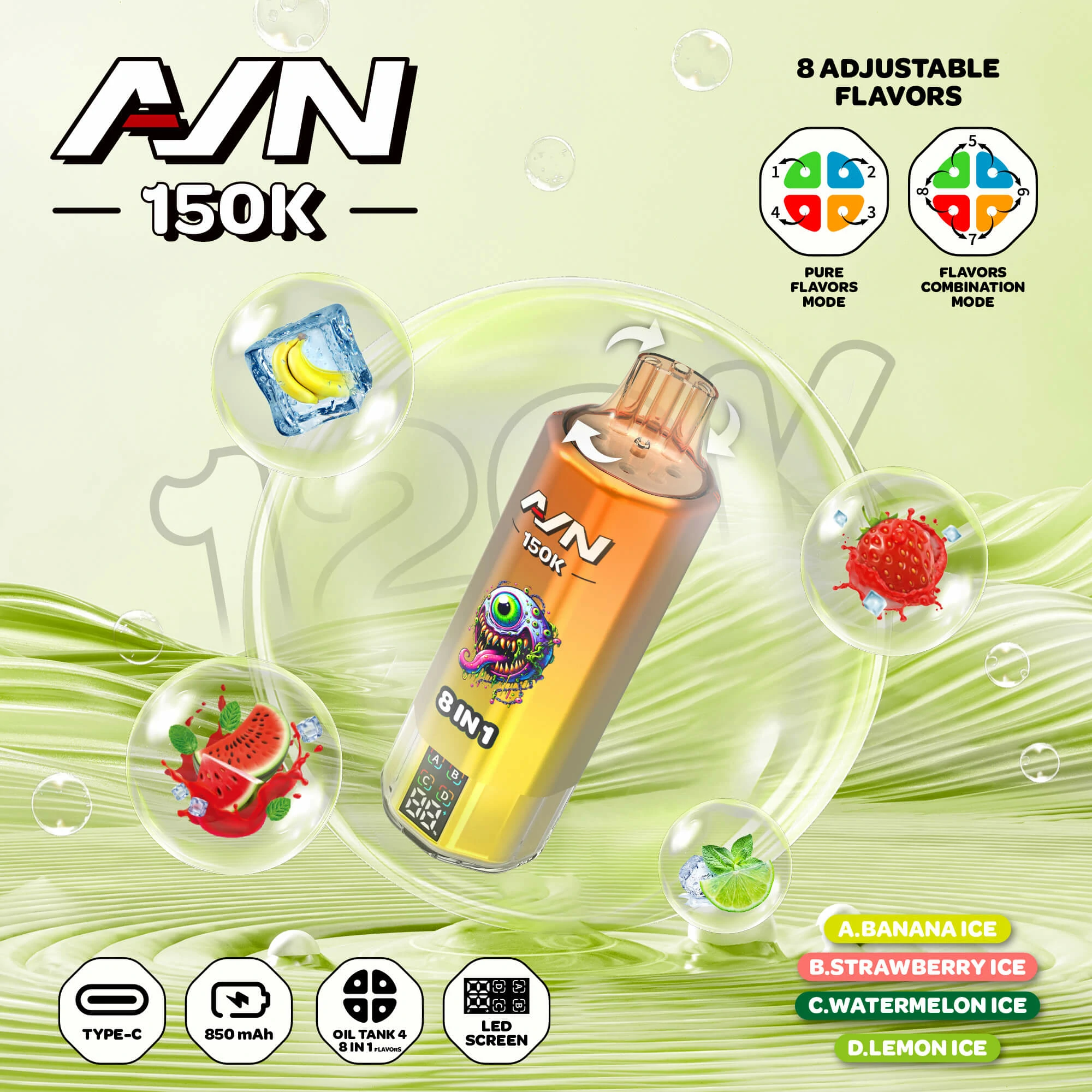 AIVONO AIM AVN 150000 150K Boccate schermo LED svapo monouso - image 9