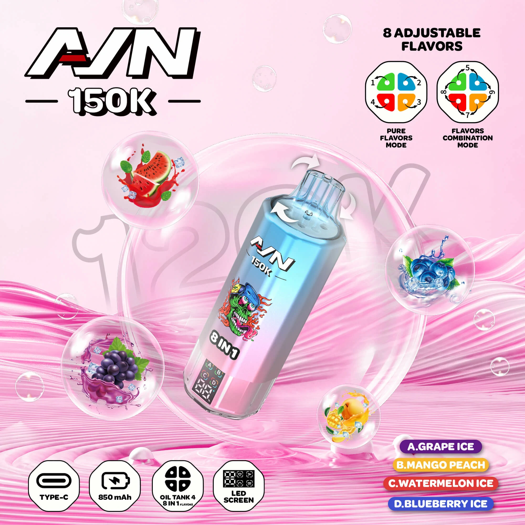 AIVONO AIM AVN 150000 150K Boccate schermo LED svapo monouso - image 7