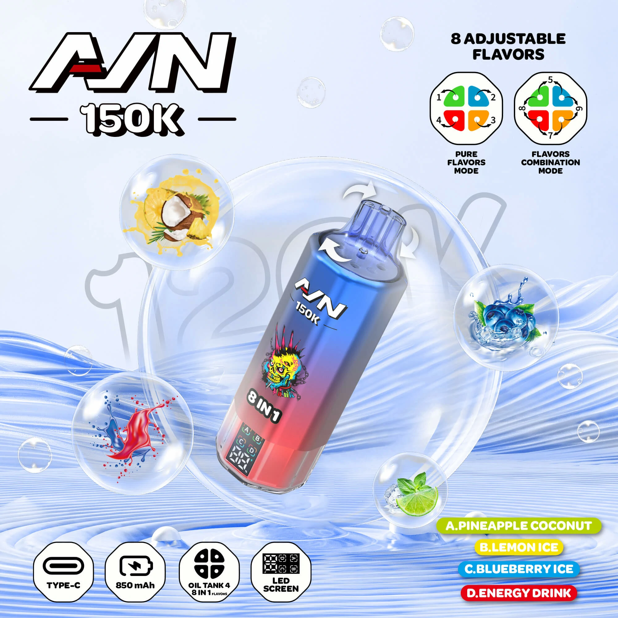 AIVONO AIM AVN 150000 150K Boccate schermo LED svapo monouso - image 11