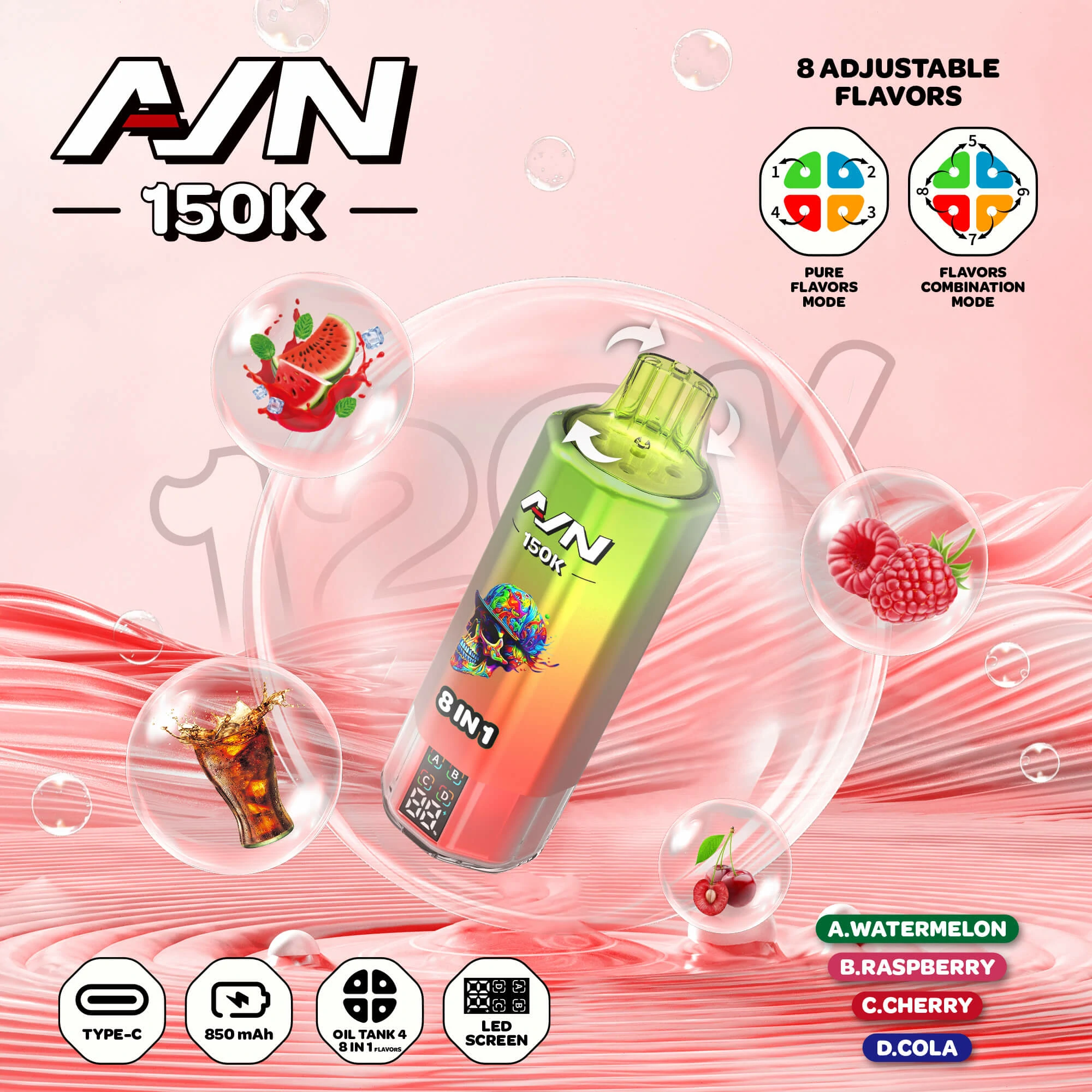 AIVONO AIM AVN 150000 150K Boccate schermo LED svapo monouso - image 6