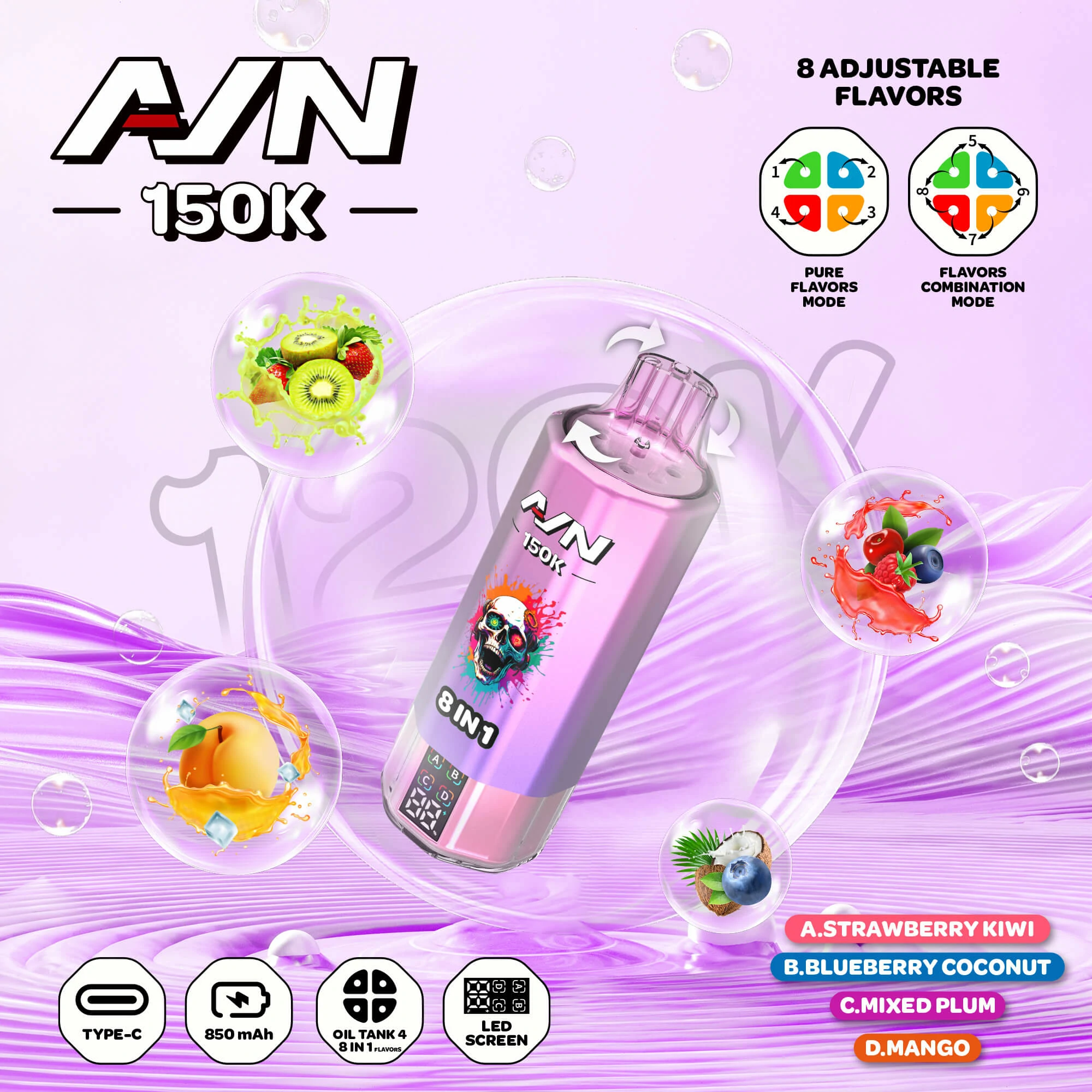 AIVONO AIM AVN 150000 150K Boccate schermo LED svapo monouso - image 10