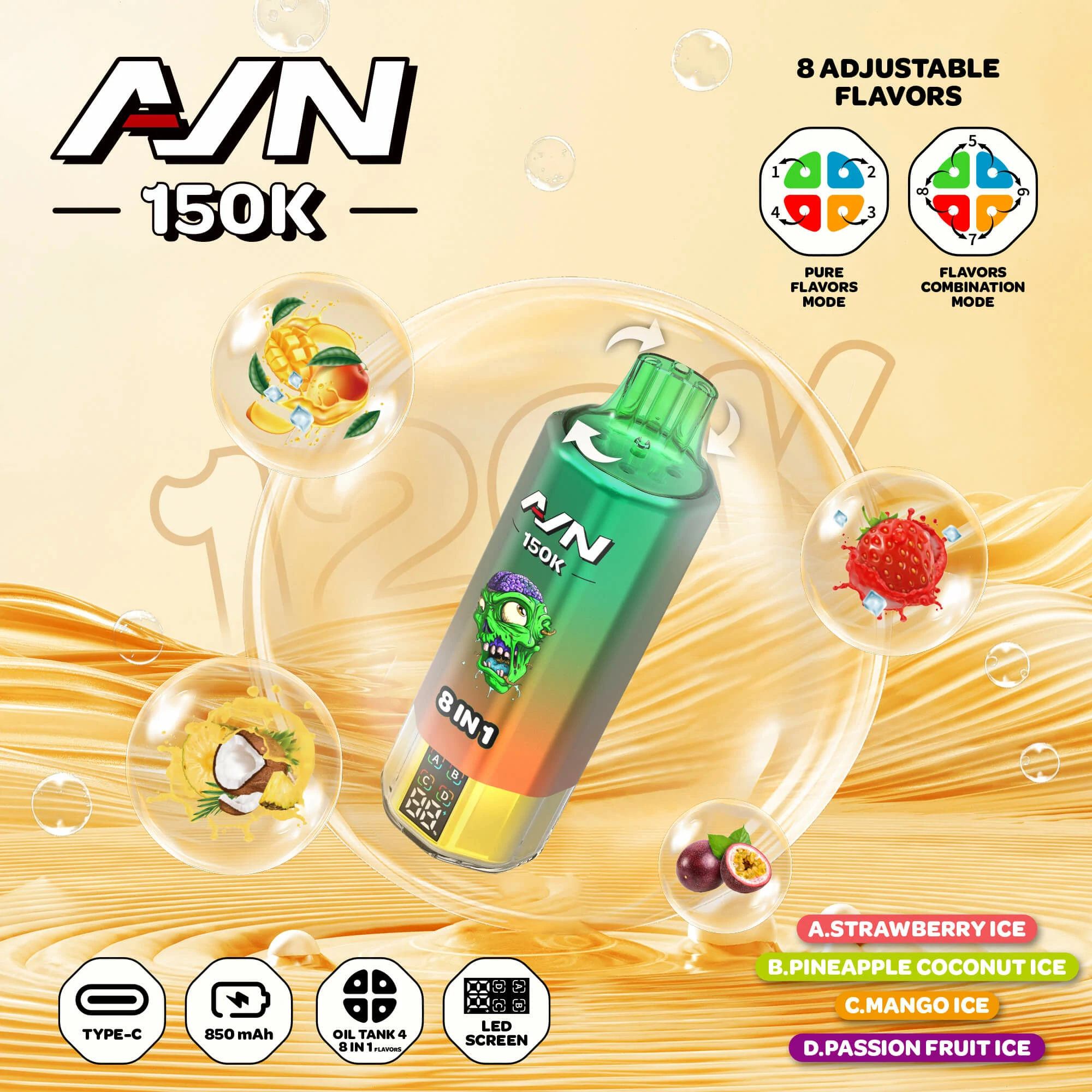AIVONO AIM AVN 150000 150K Boccate schermo LED svapo monouso - image 8