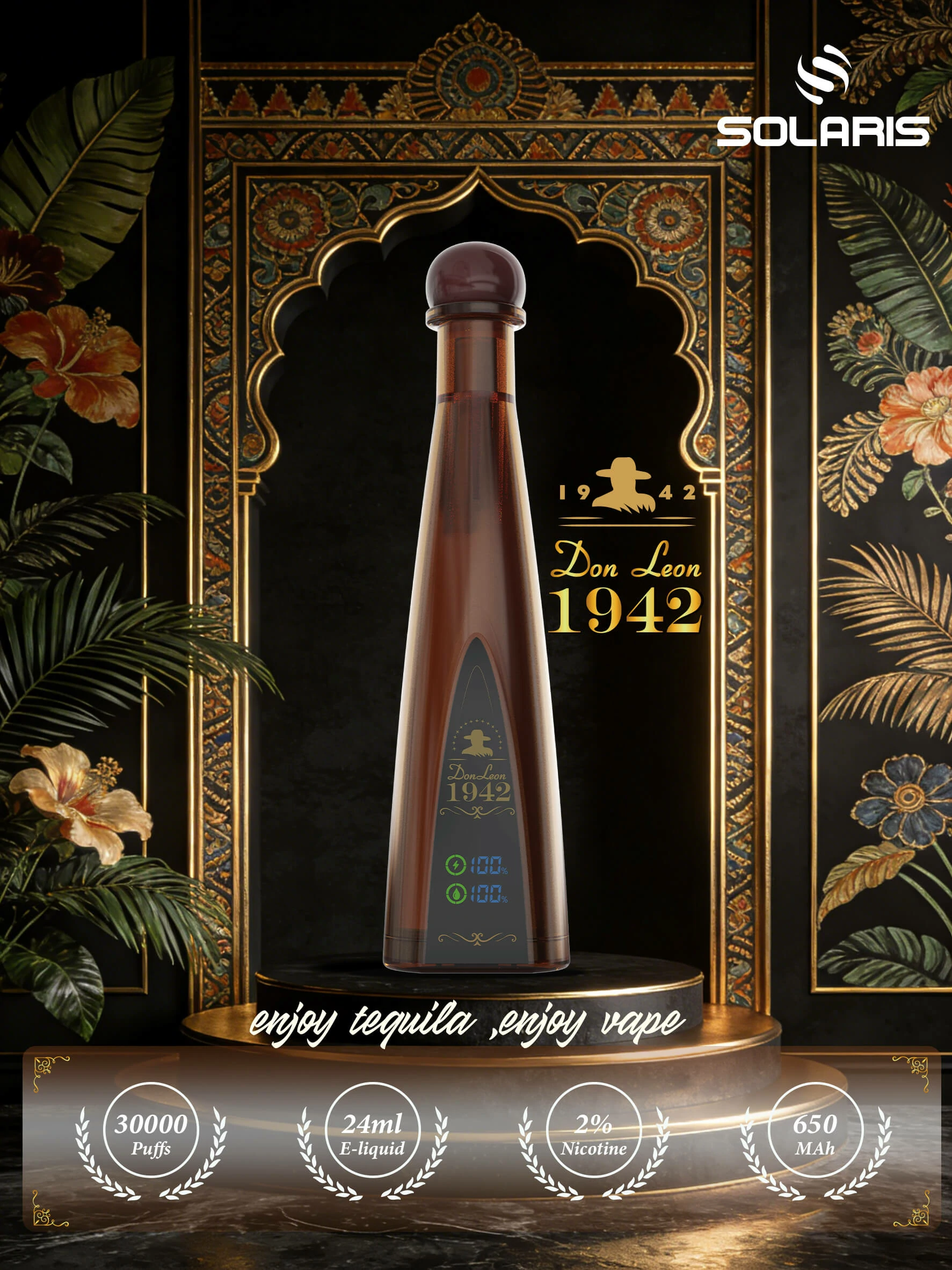 Azul Solaris Tequila Don Leon 1942 30000 30K Boccate Svapo monouso