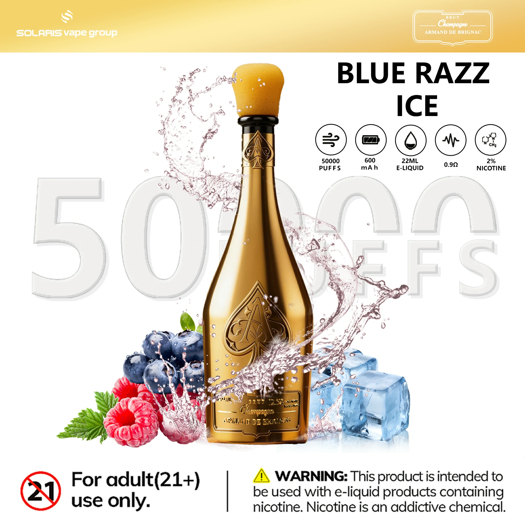 AZUL Solaris 50000 50K Boccate design champagne Svapo monouso - image 3