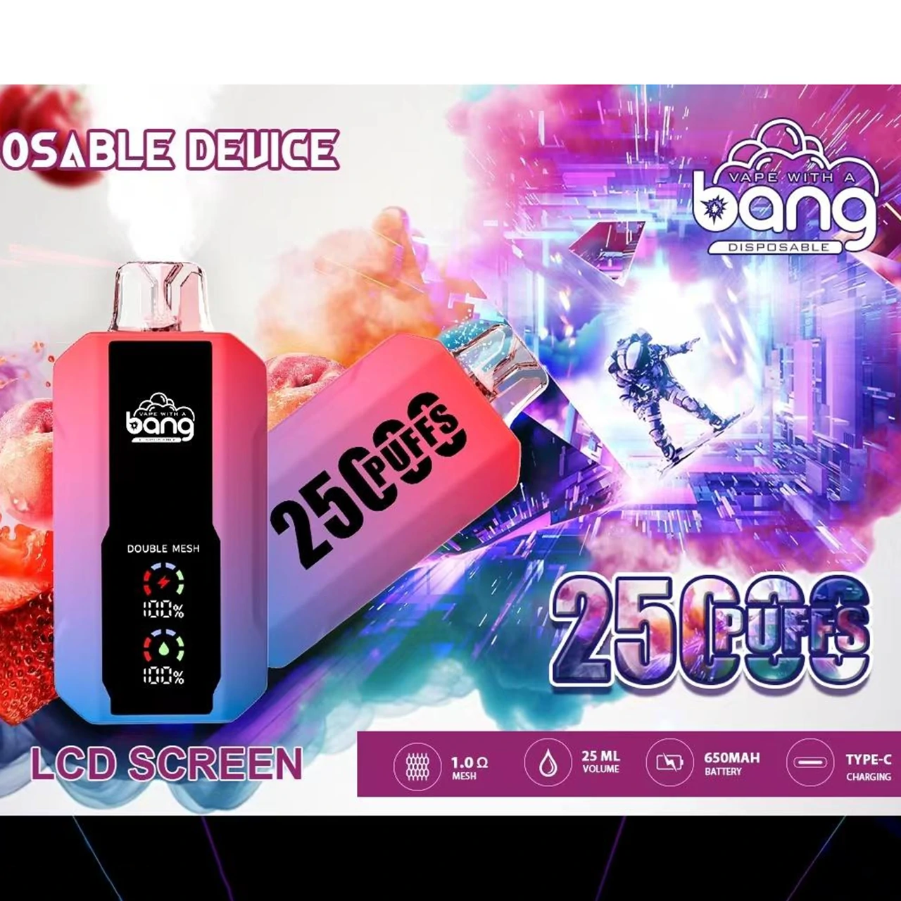 Bang 25000 25K Boccate schermo grande svapo monouso