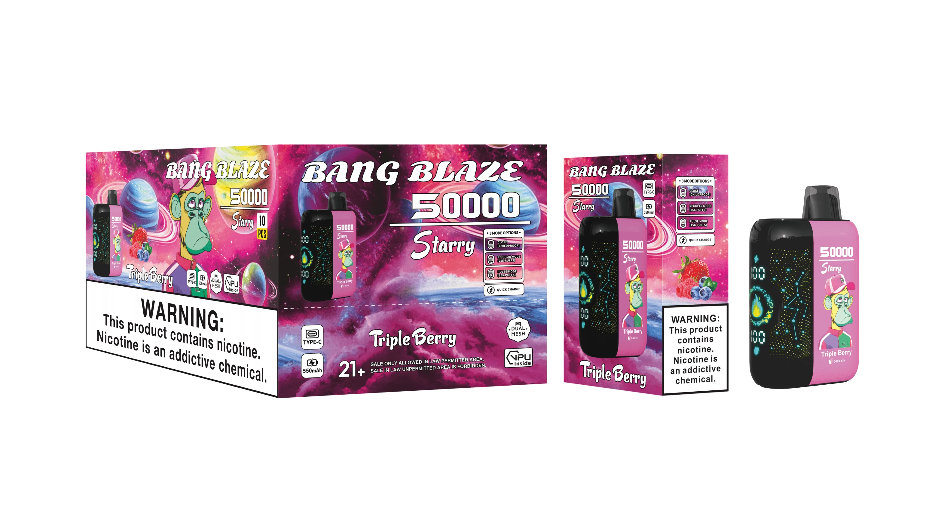 Bang Blaze Starry 50000 50K Boccate Flusso Doppio Svapo Monouso - image 9