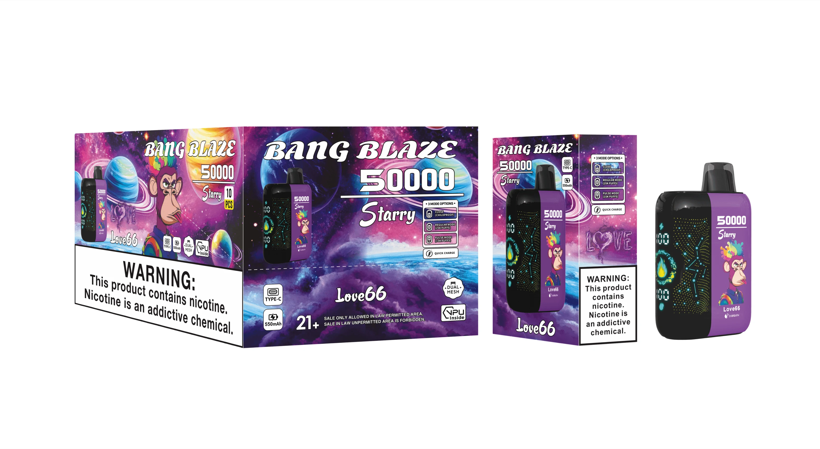 Bang Blaze Starry 50000 50K Boccate Flusso Doppio Svapo Monouso - image 2