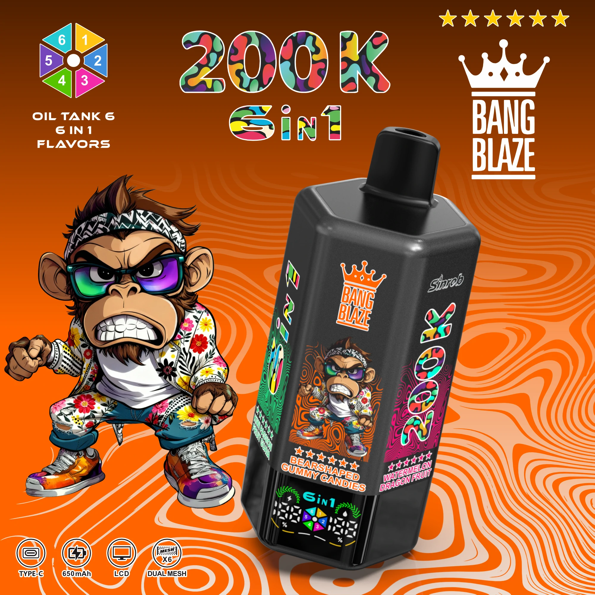 Bang Blaze 200000 200K Boccate con display svapo monouso - image 5