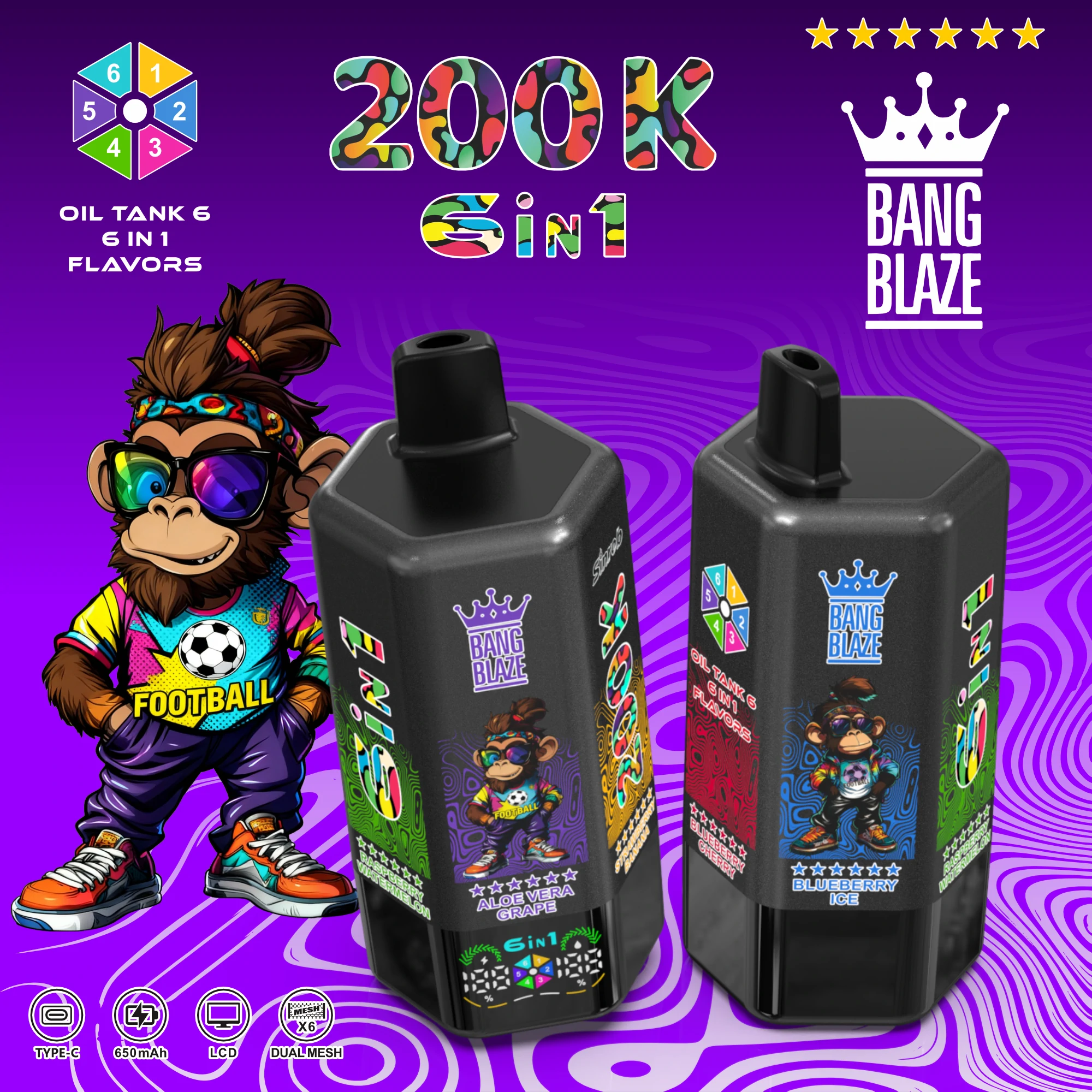 Bang Blaze 200000 200K Boccate con display svapo monouso