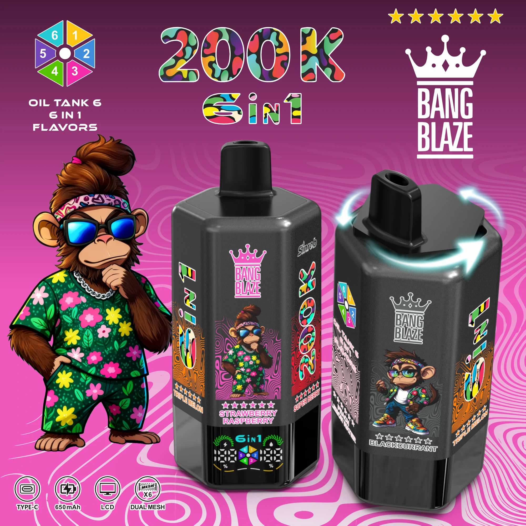 Bang Blaze 200000 200K Boccate con display svapo monouso - image 7