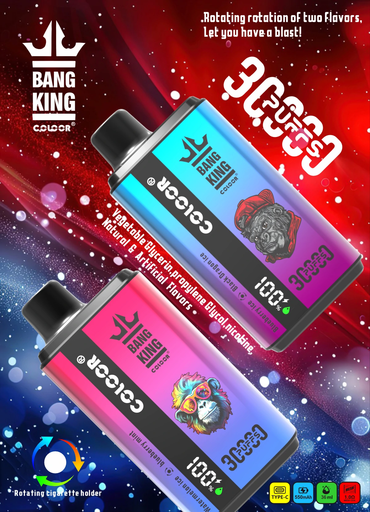 Bang King 30000 30K Boccate 2-in-1 Svapo monouso - image 4