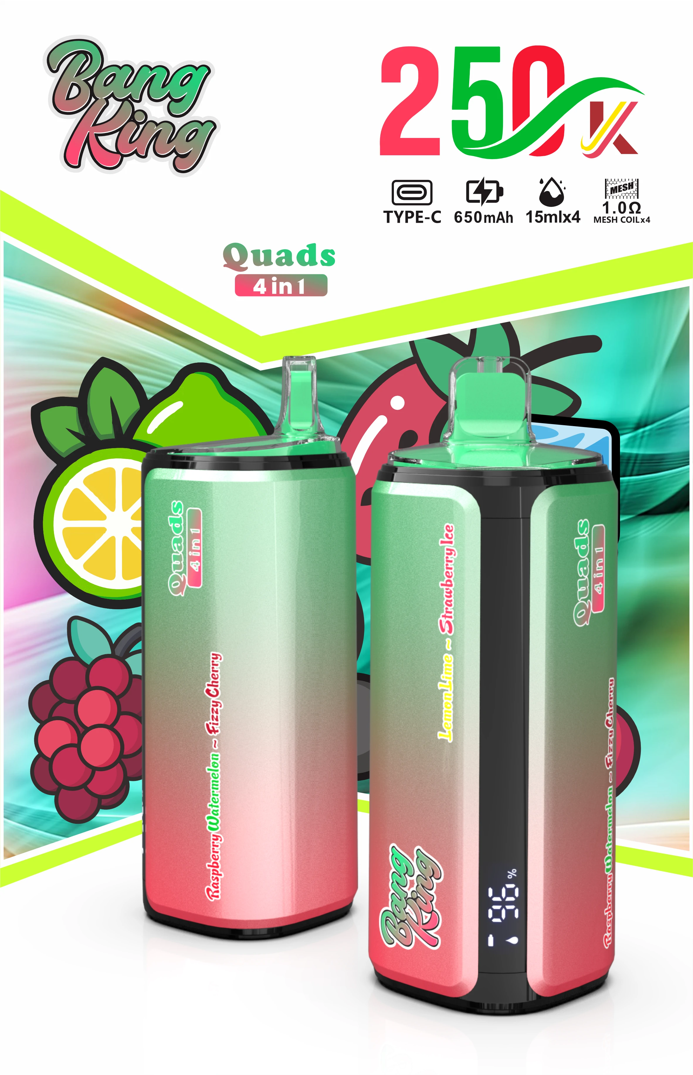 Bang King Quads 250000 250K Boccate 4-in-1 Svapo monouso - image 2