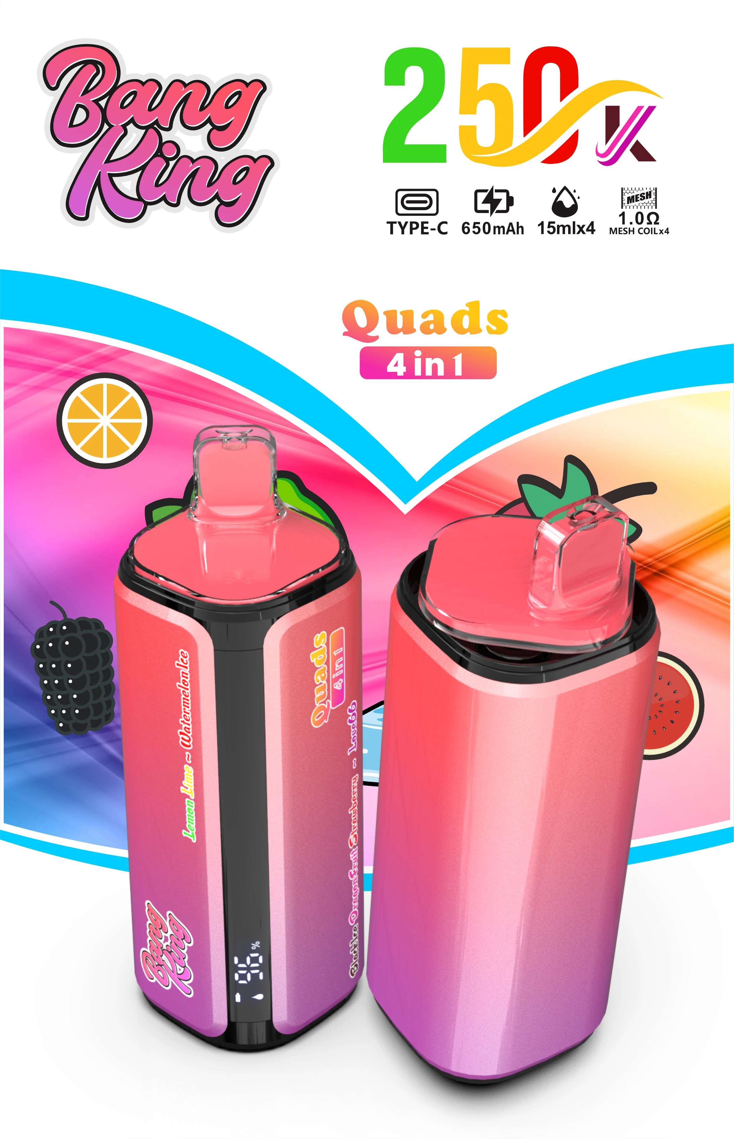 Bang King Quads 250000 250K Boccate 4-in-1 Svapo monouso - image 5