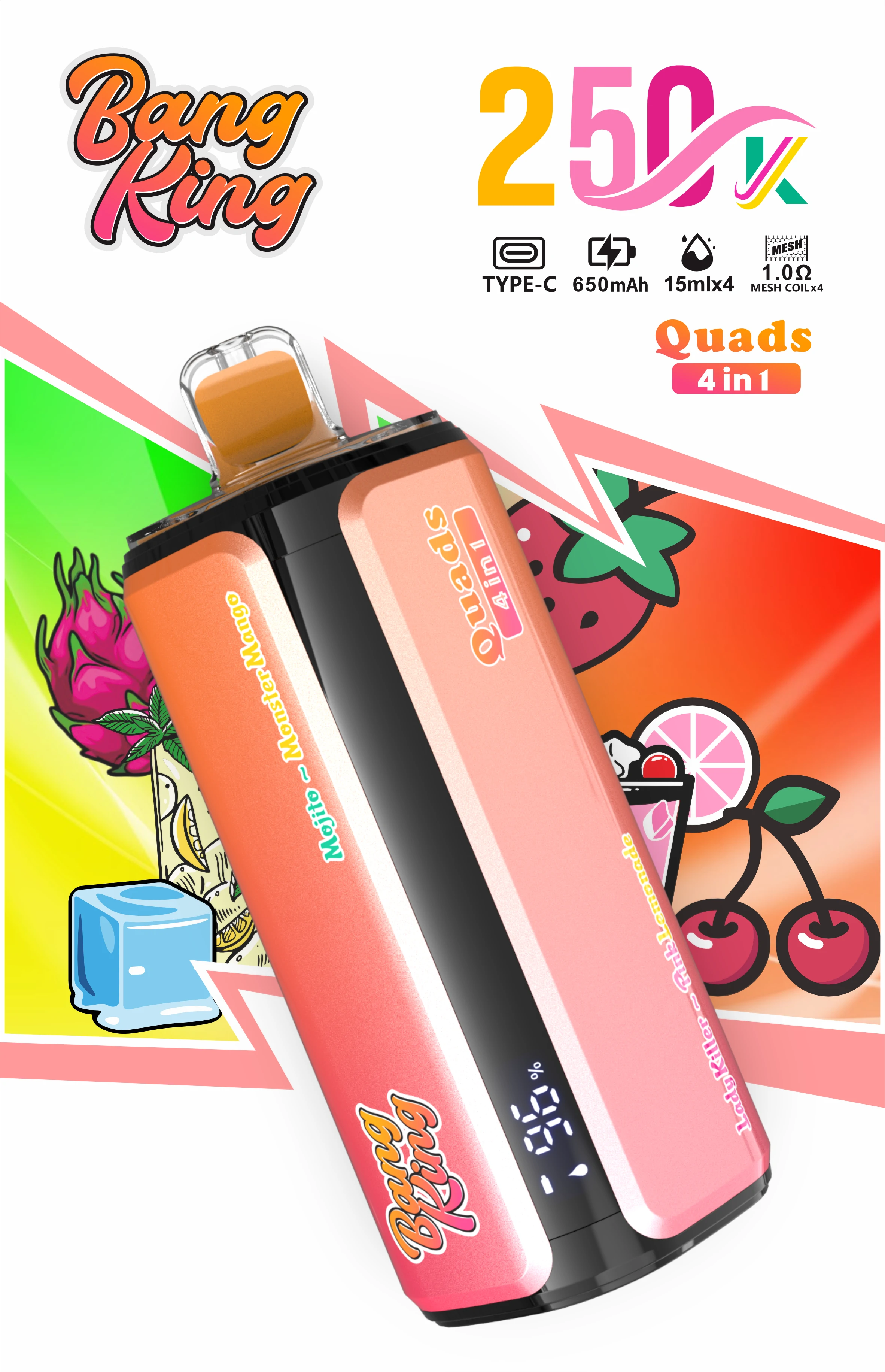 Bang King Quads 250000 250K Boccate 4-in-1 Svapo monouso - image 10
