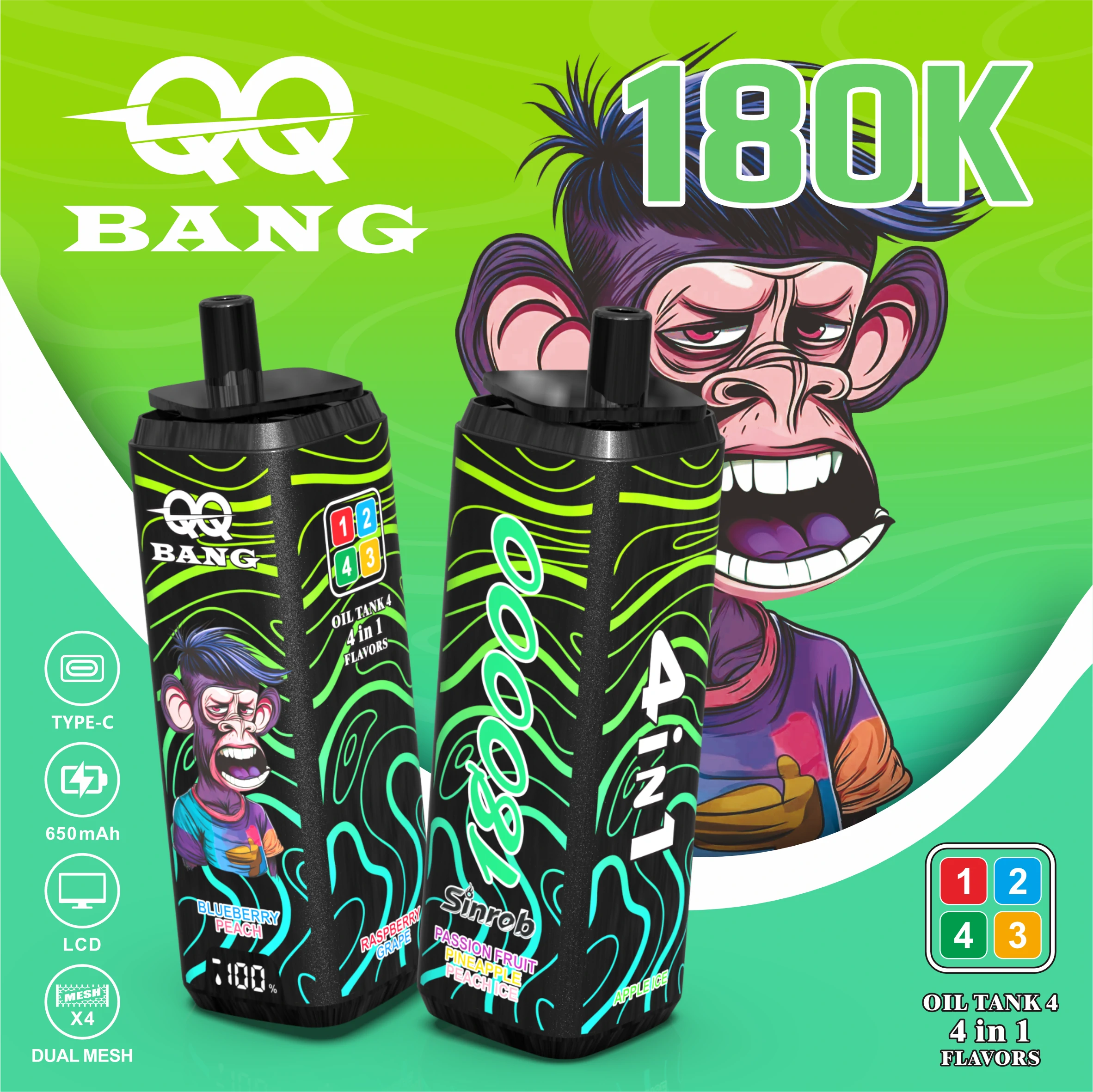 Bang QQ 180000 180K Boccate 4-in-1 Svapo monouso - image 2