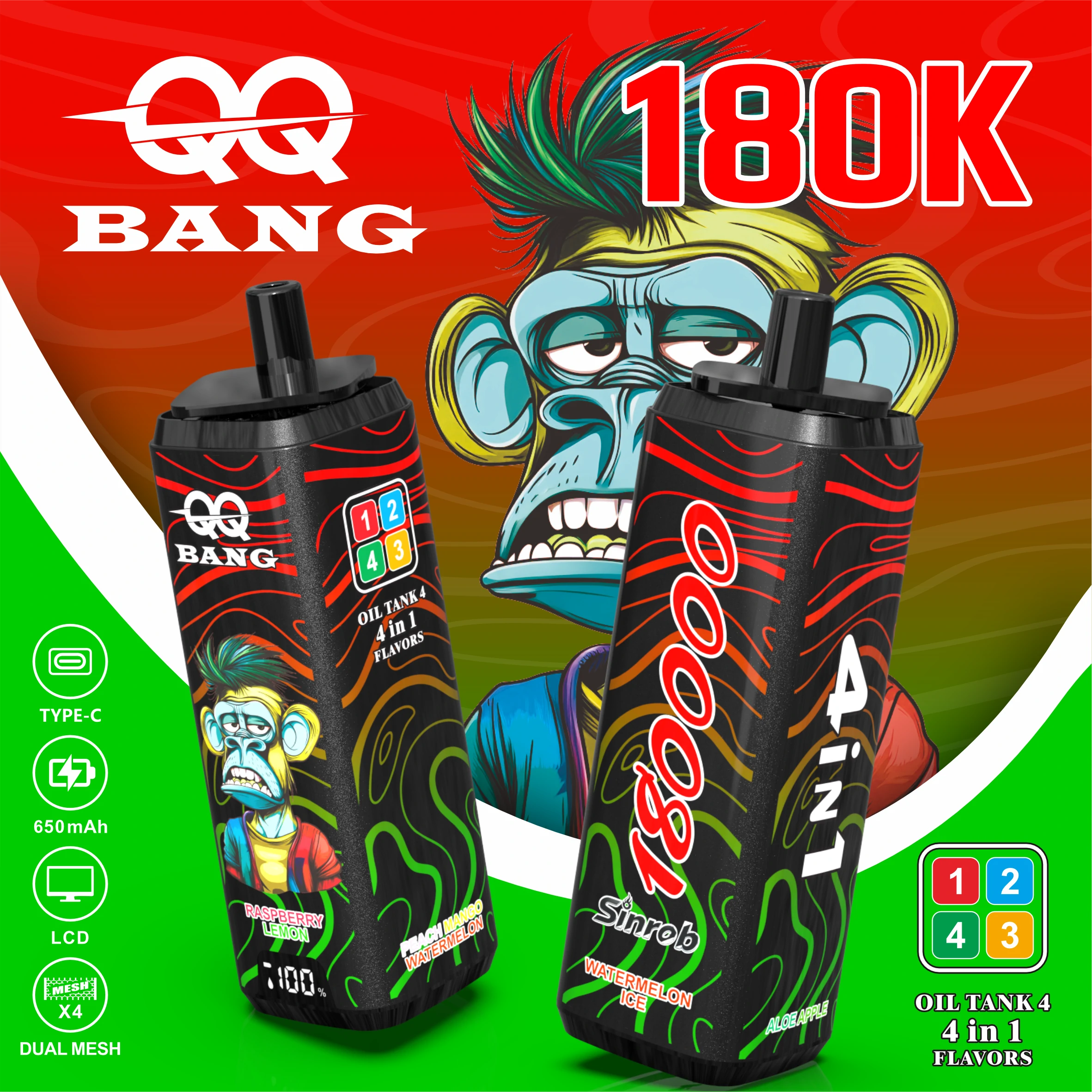 Bang QQ 180000 180K Boccate 4-in-1 Svapo monouso - image 3