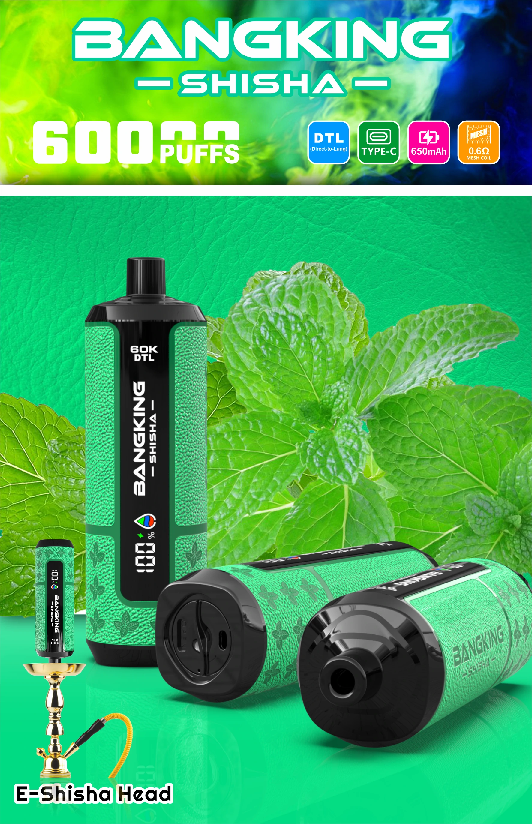 Bang King Shisha 60000 60K Boccate Svapo Monouso - image 5