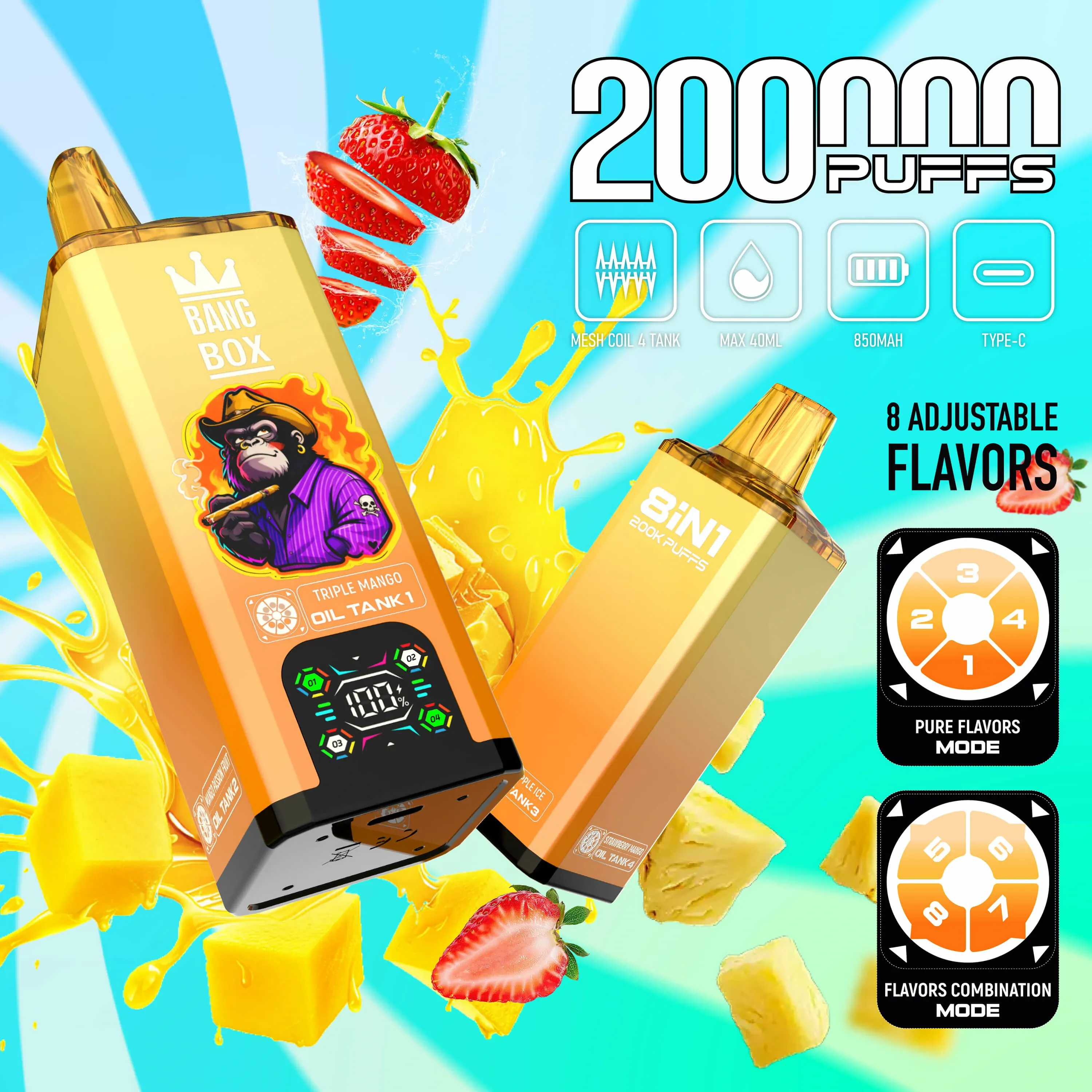 BANG BOX 200000 200K Boccate 8-in-1 Svapo monouso - image 4