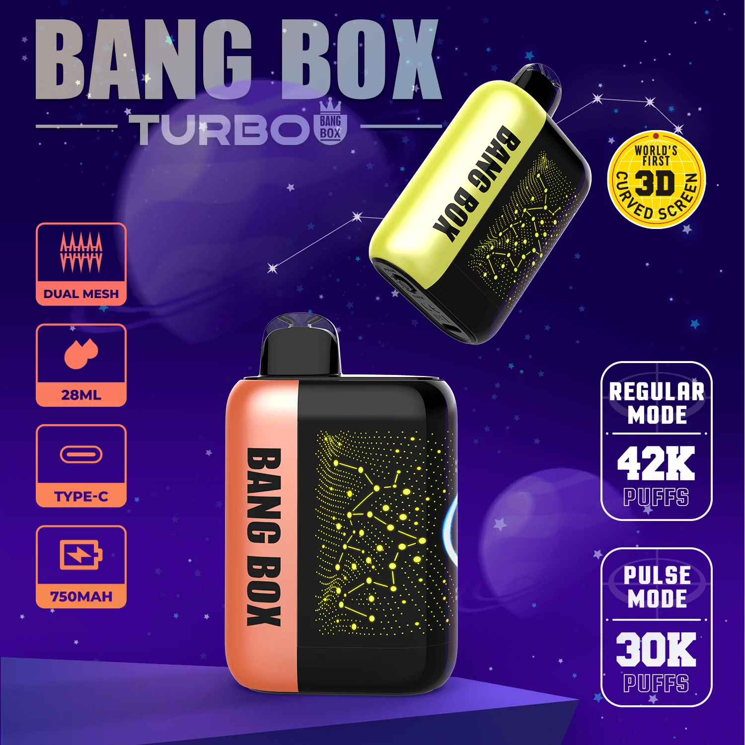 Bang Box 42000 42K Boccate schermo 3D svapo monouso