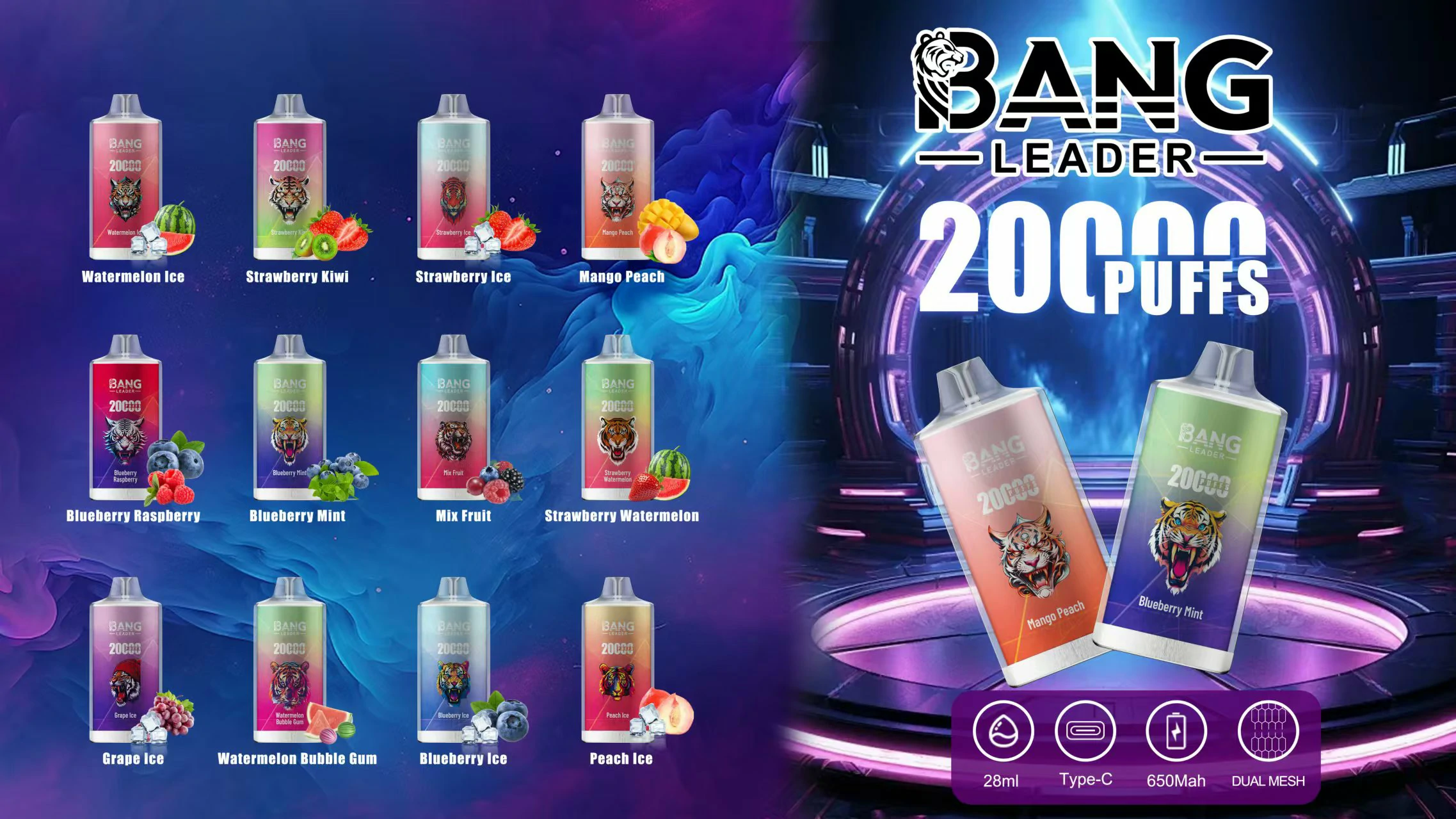 Bang Leader 20000 20K Boccate Gusto Doppio Svapo Monouso - image 5