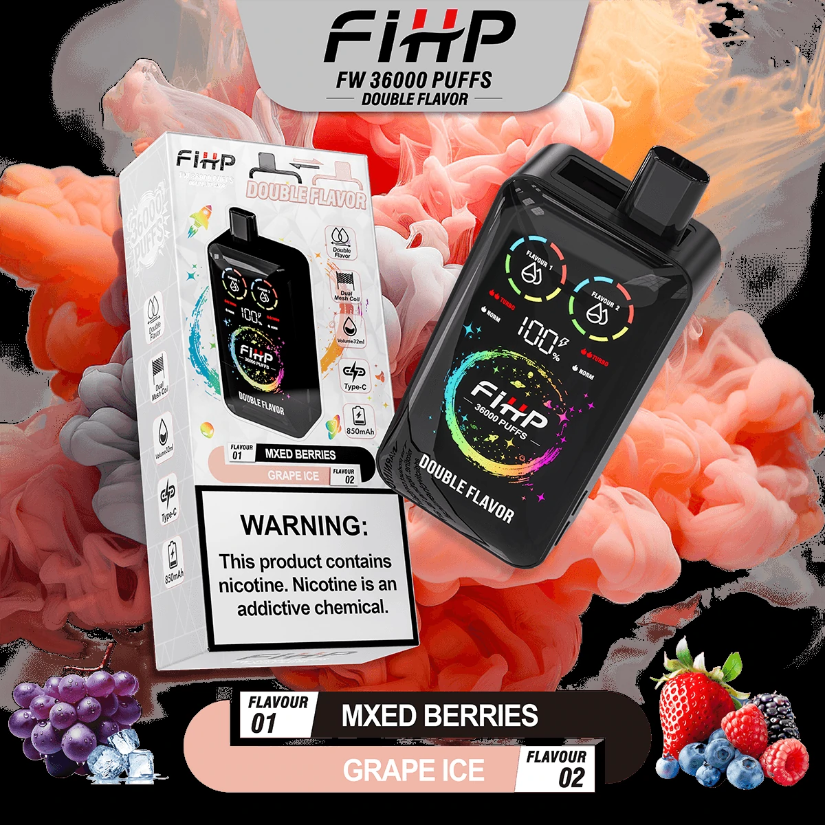 FIHP 36000 36K Boccate 2-in-1 Svapo monouso