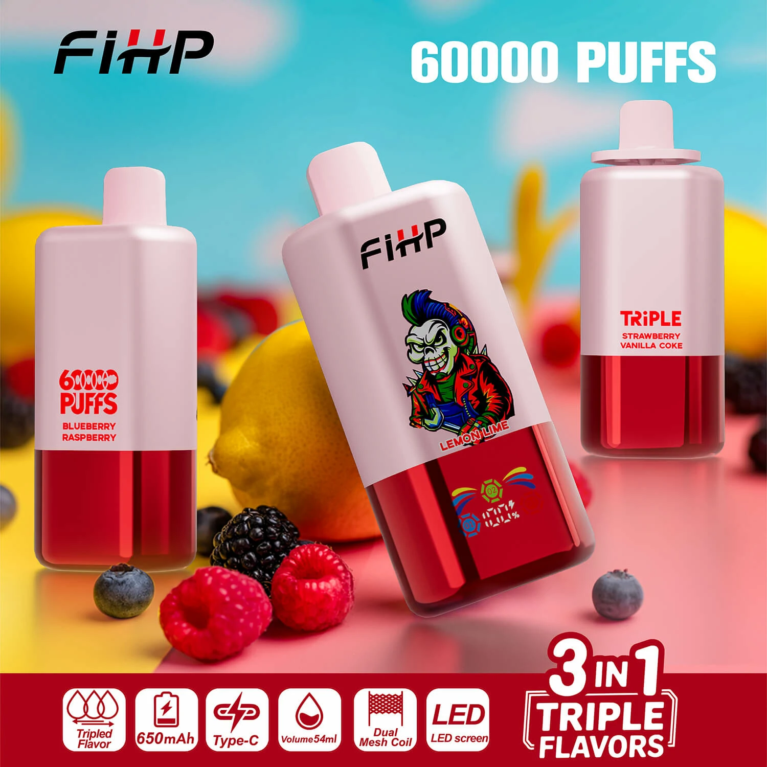 FIHP 60000 60K Boccate 3-in-1 Svapo monouso