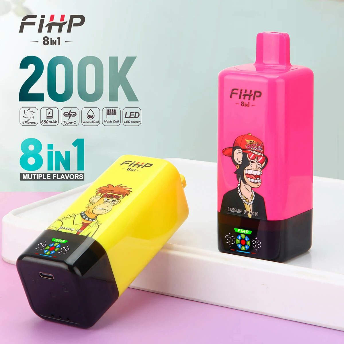 FIHP 8-in-1 200000 200K Boccate svapo monouso a gusti regolabili - image 11