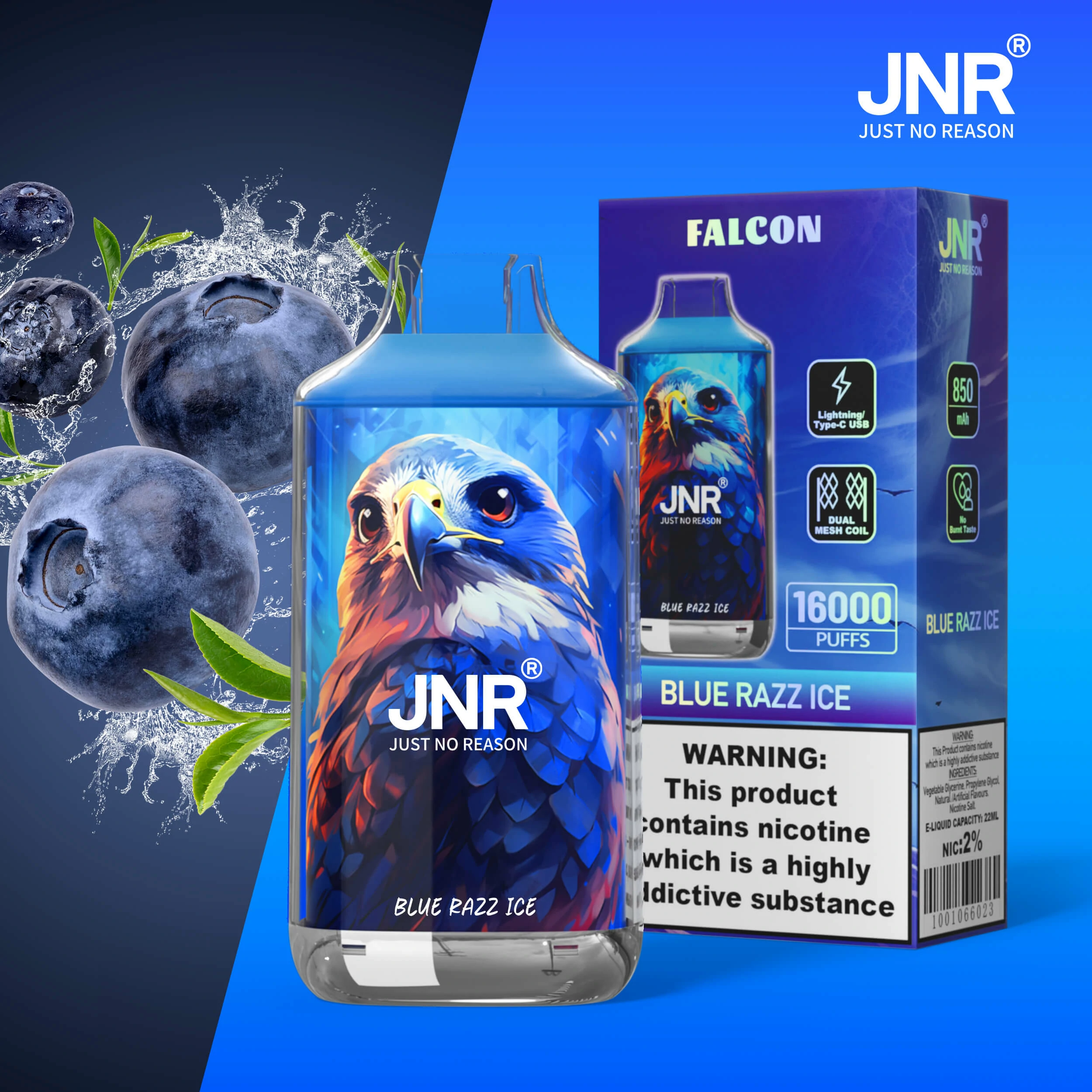 JNR Falcon 16000 16K Boccate Crystal Craft Svapo monouso