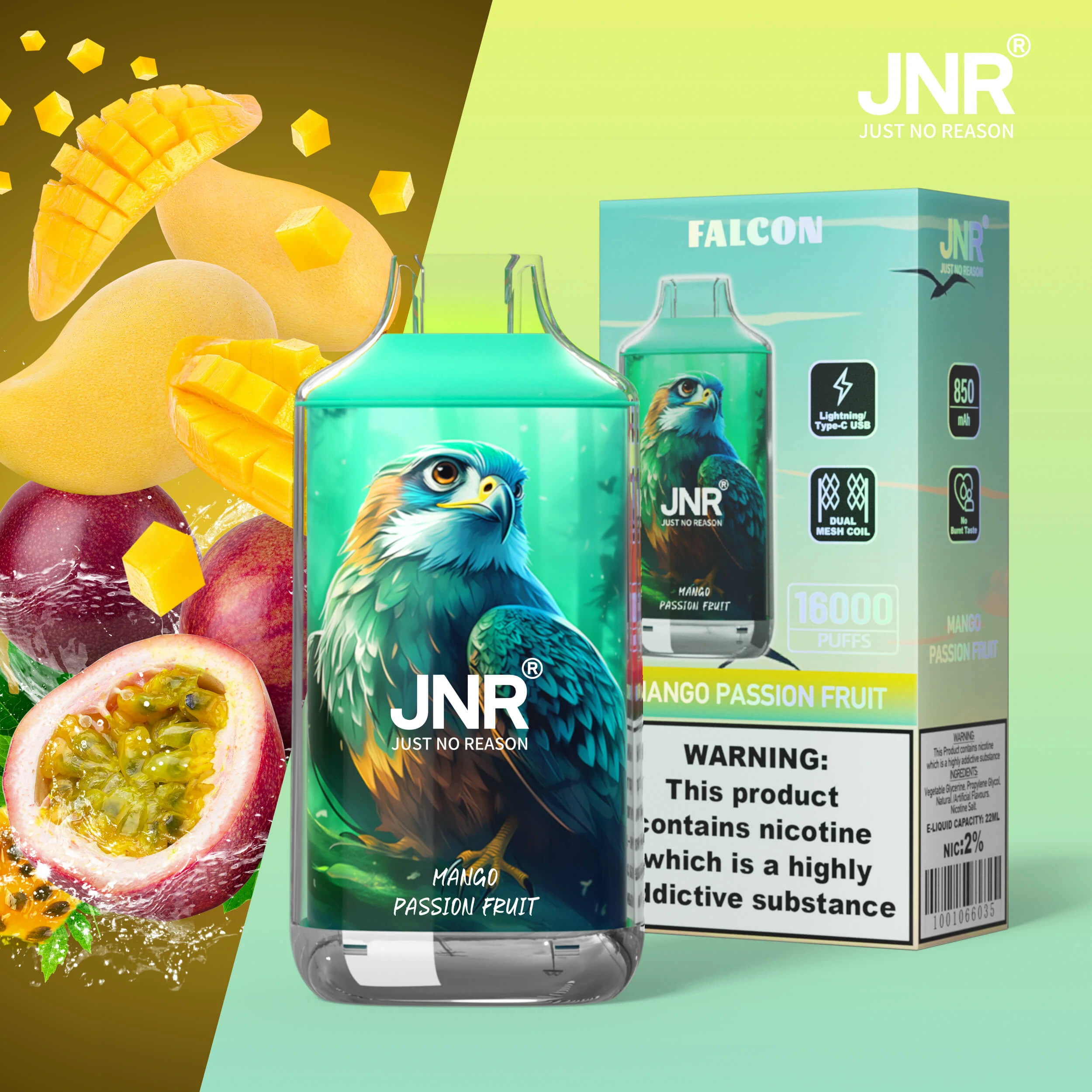 JNR Falcon 16000 16K Boccate Crystal Craft Svapo monouso - image 4