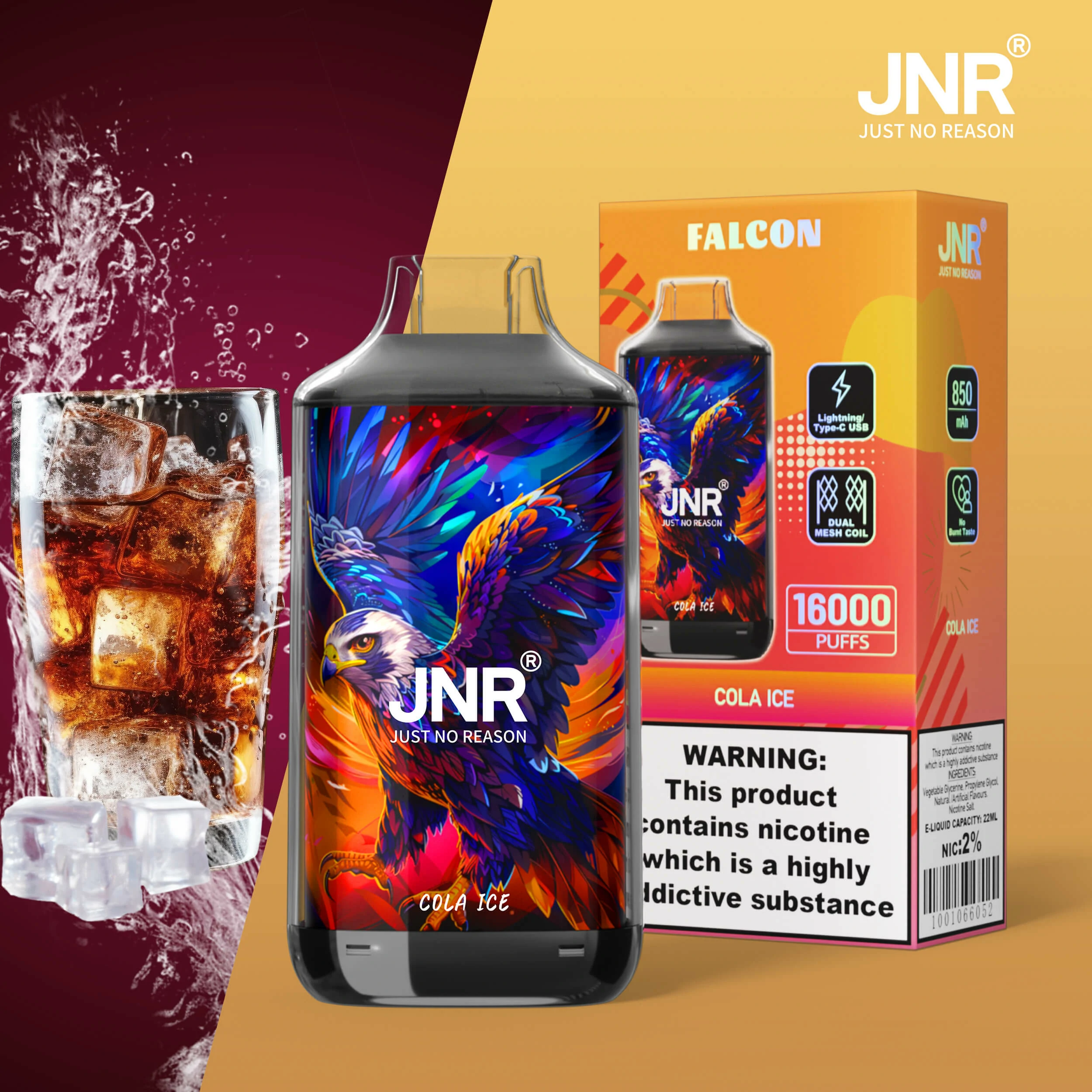 JNR Falcon 16000 16K Boccate Crystal Craft Svapo monouso - image 13