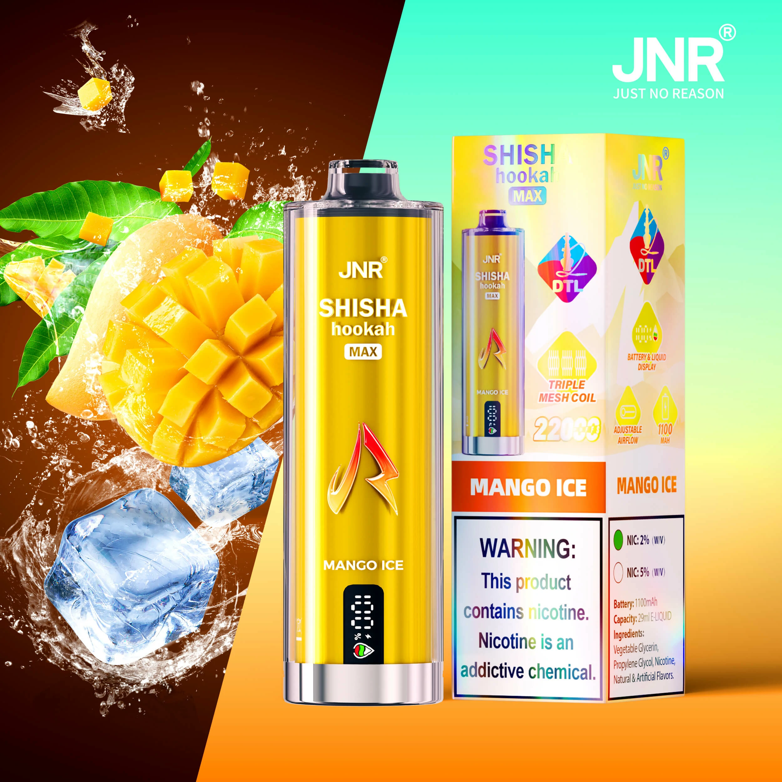 JNR Shisha Hookah Max 22000 22K Boccate Svapo monouso - image 3