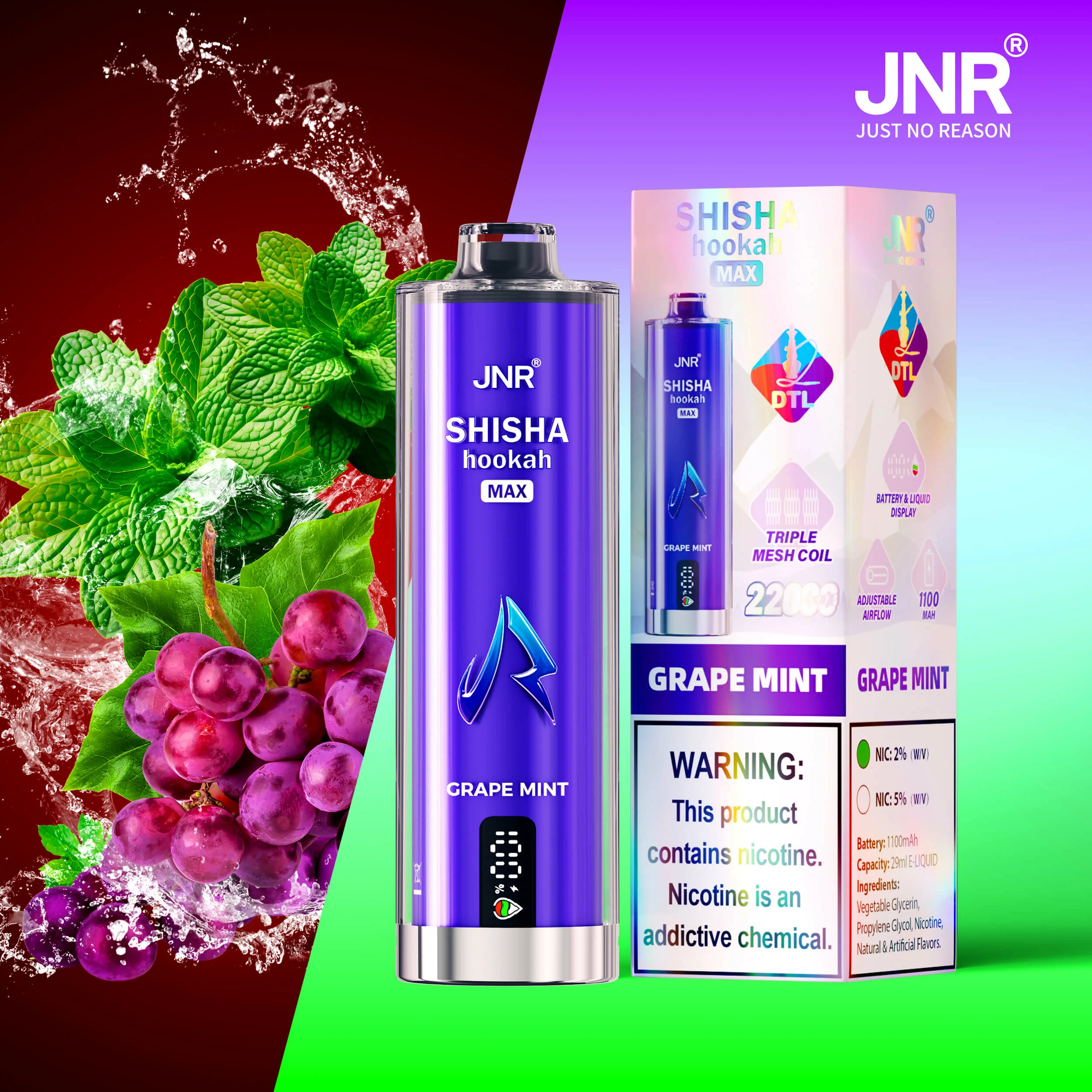 JNR Shisha Hookah Max 22000 22K Boccate Svapo monouso - image 8