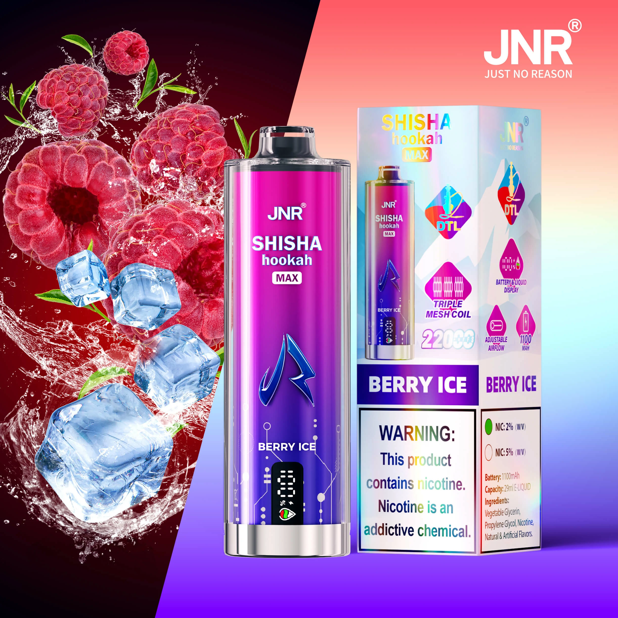 JNR Shisha Hookah Max 22000 22K Boccate Svapo monouso - image 14