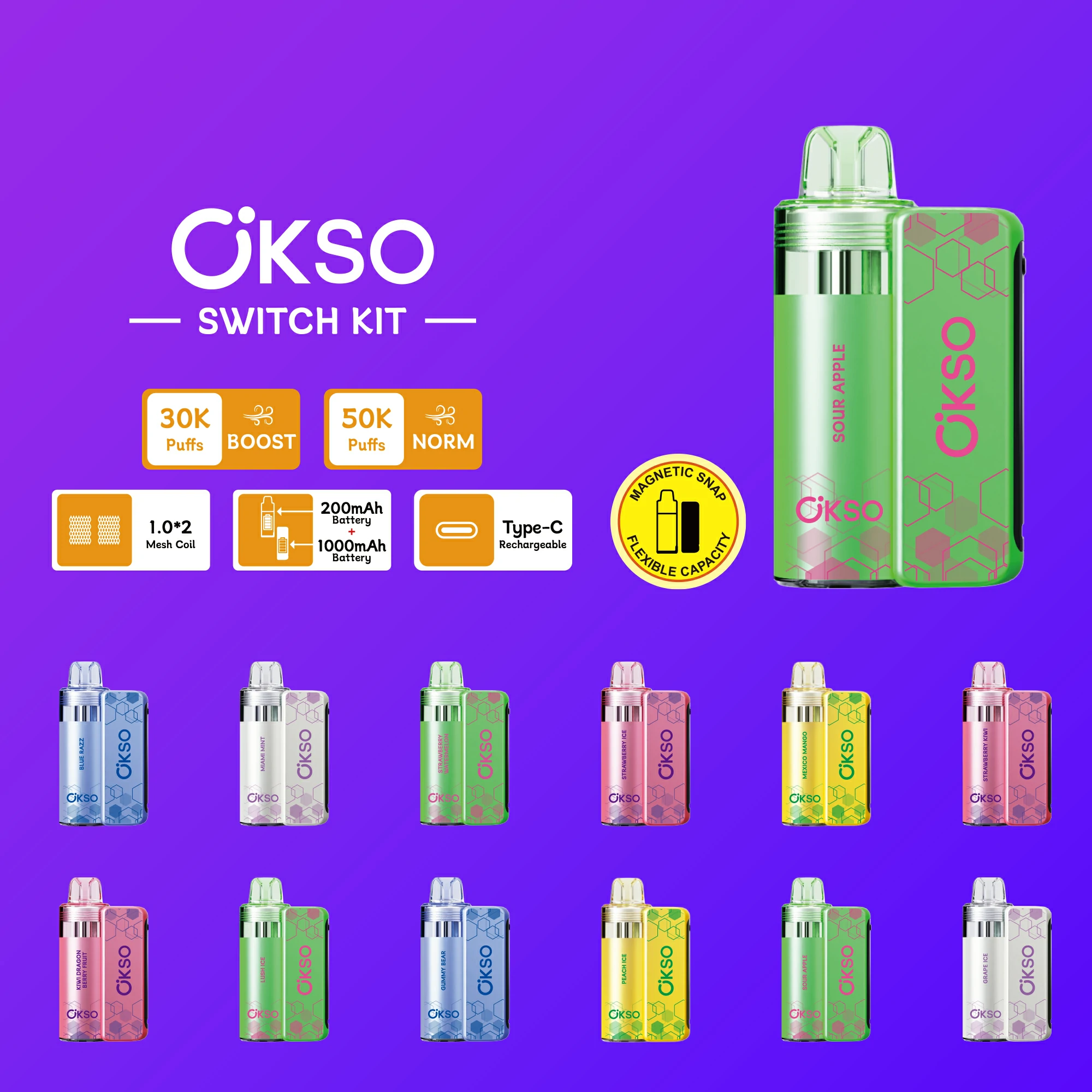 OKSO Switch KIT 50000 50K Boccate svapo monouso - image 3