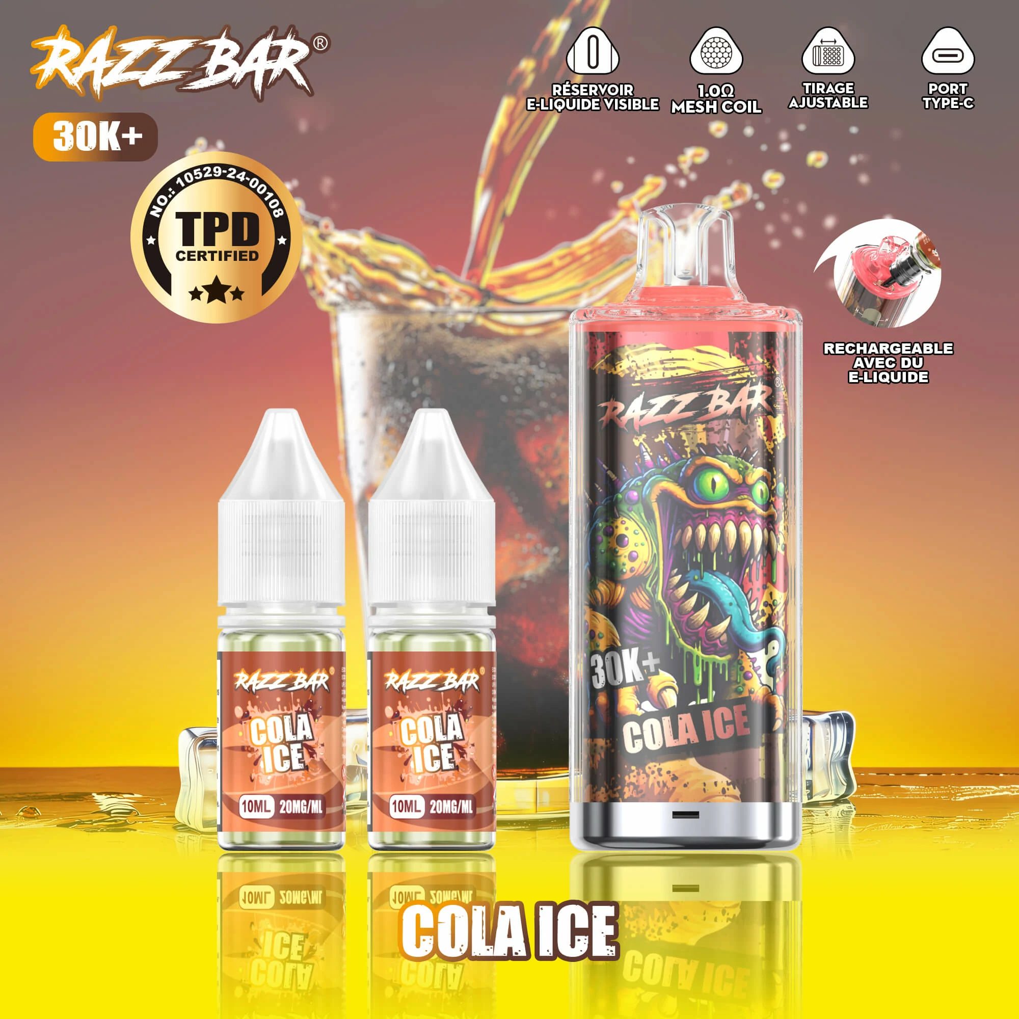 Razz Bar 30000 30K Boccate Ricaricabile Svapo monouso - image 2