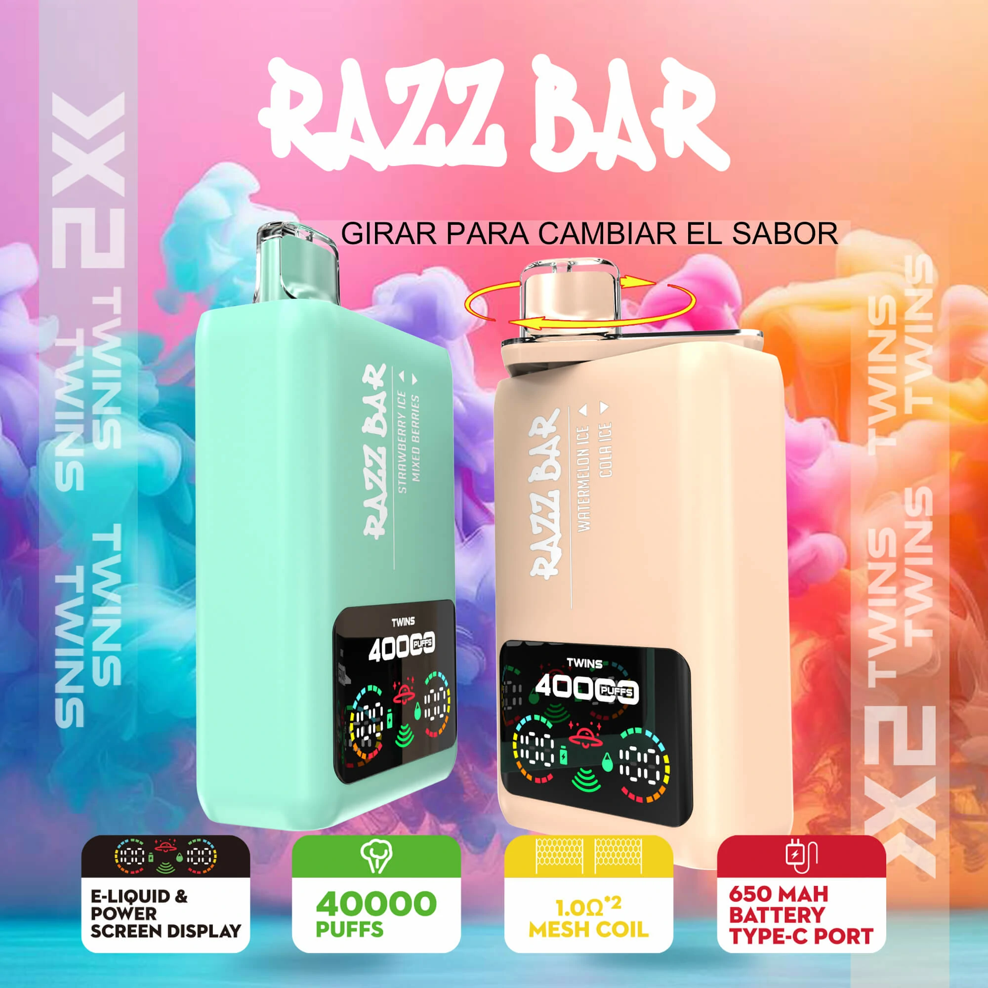 Razz Bar 40000 40K Boccate doppio gusto svapo monouso - image 5