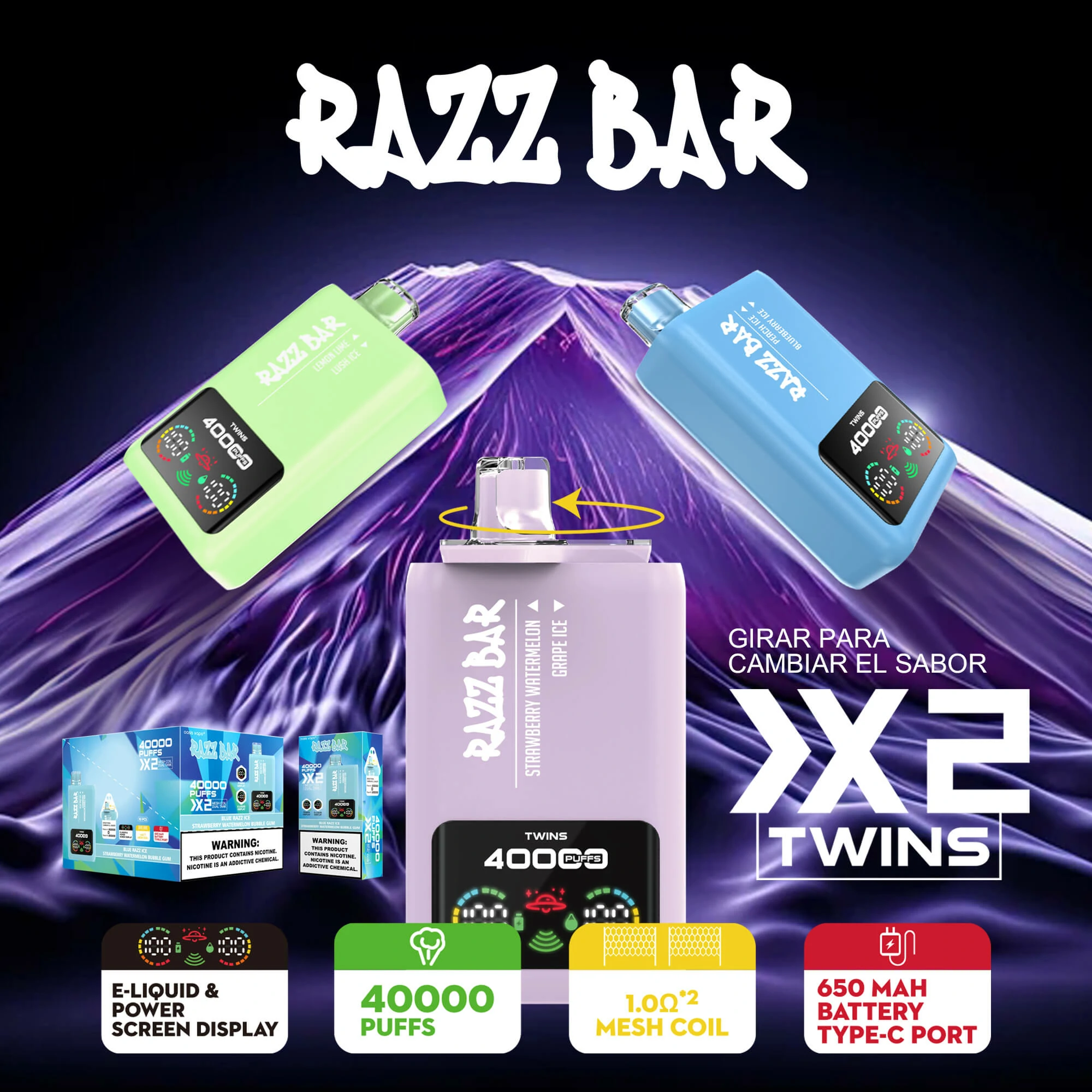 Razz Bar 40000 40K Boccate doppio gusto svapo monouso - image 3