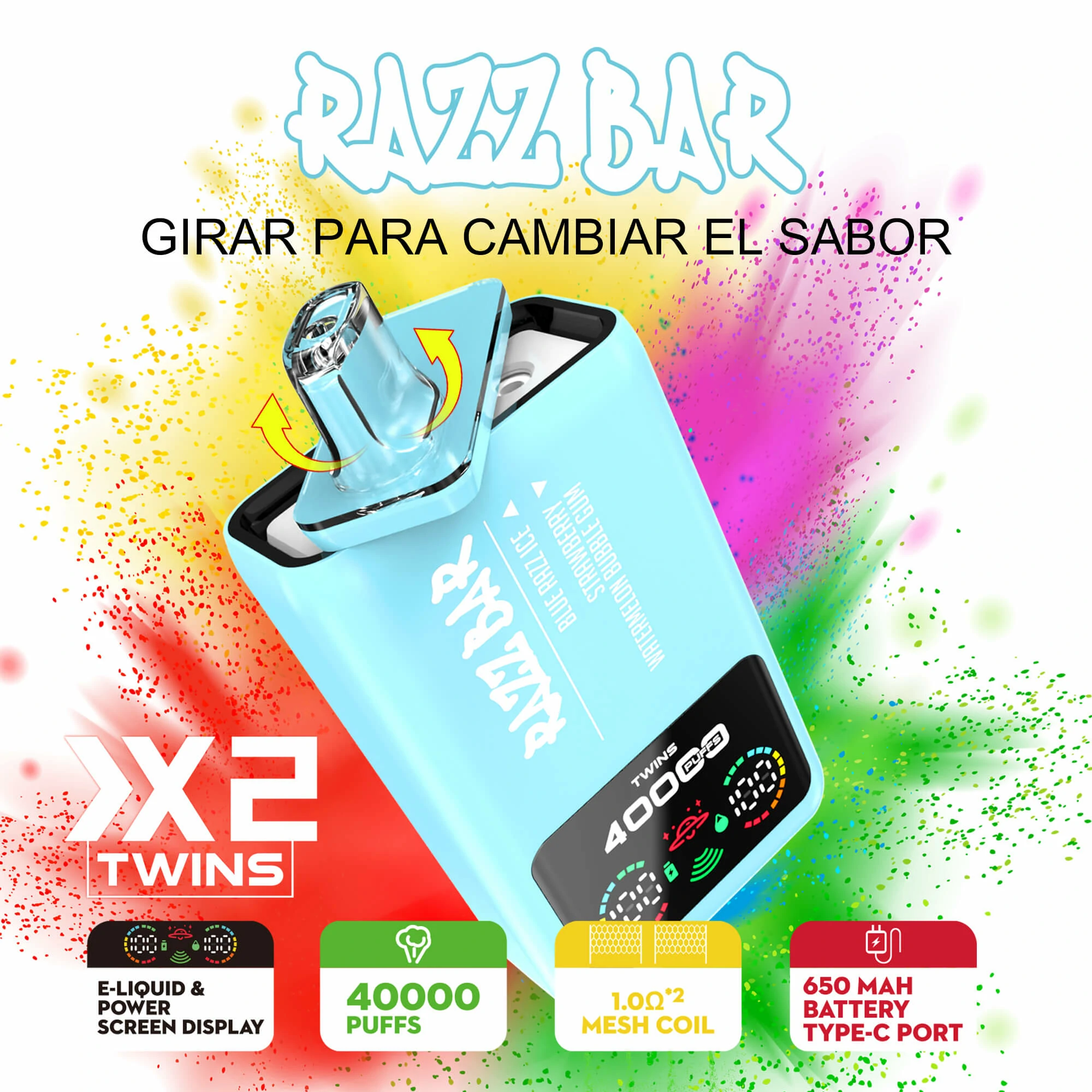 Razz Bar 40000 40K Boccate doppio gusto svapo monouso - image 2